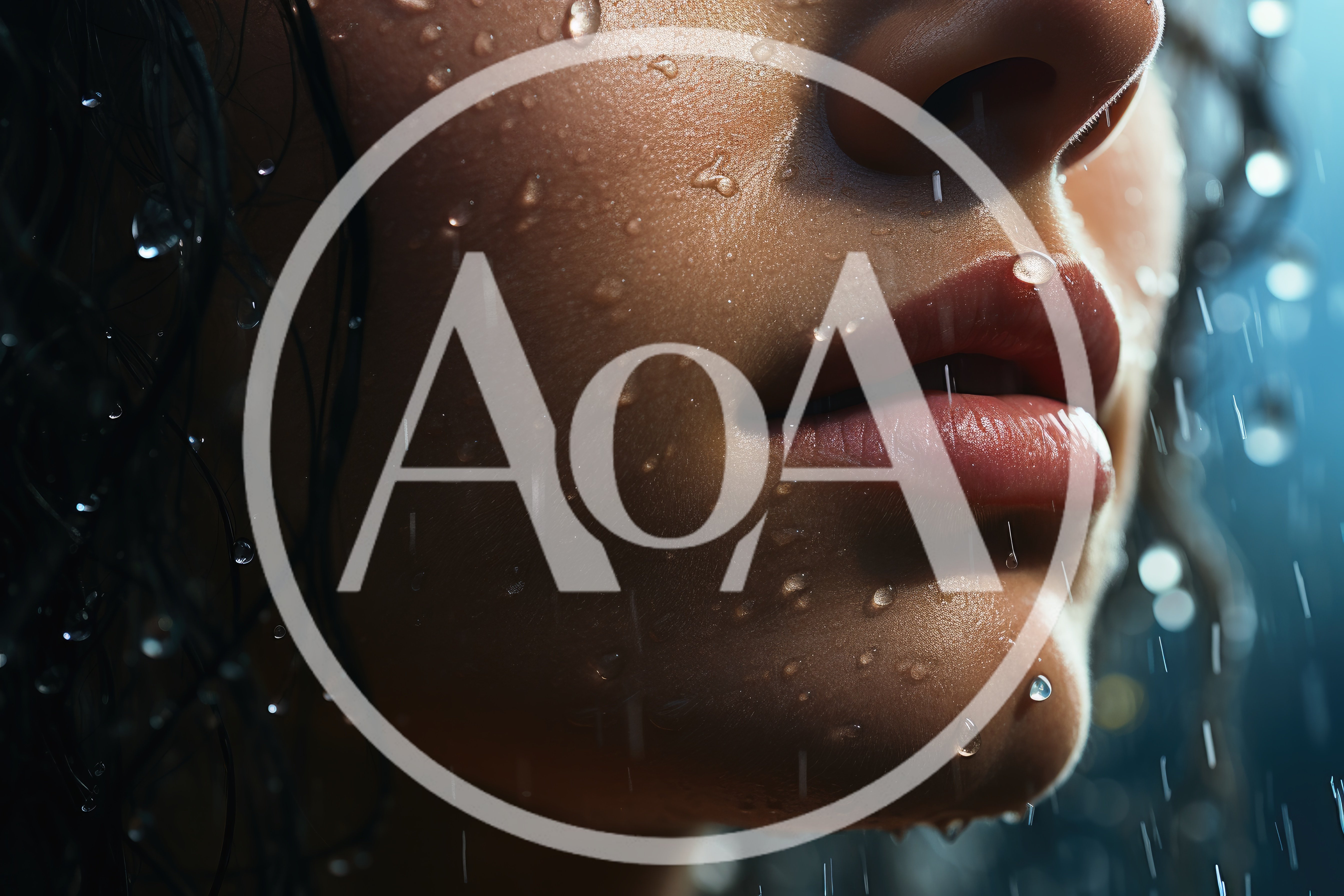 Close Up Of A Woman Face In The Rain