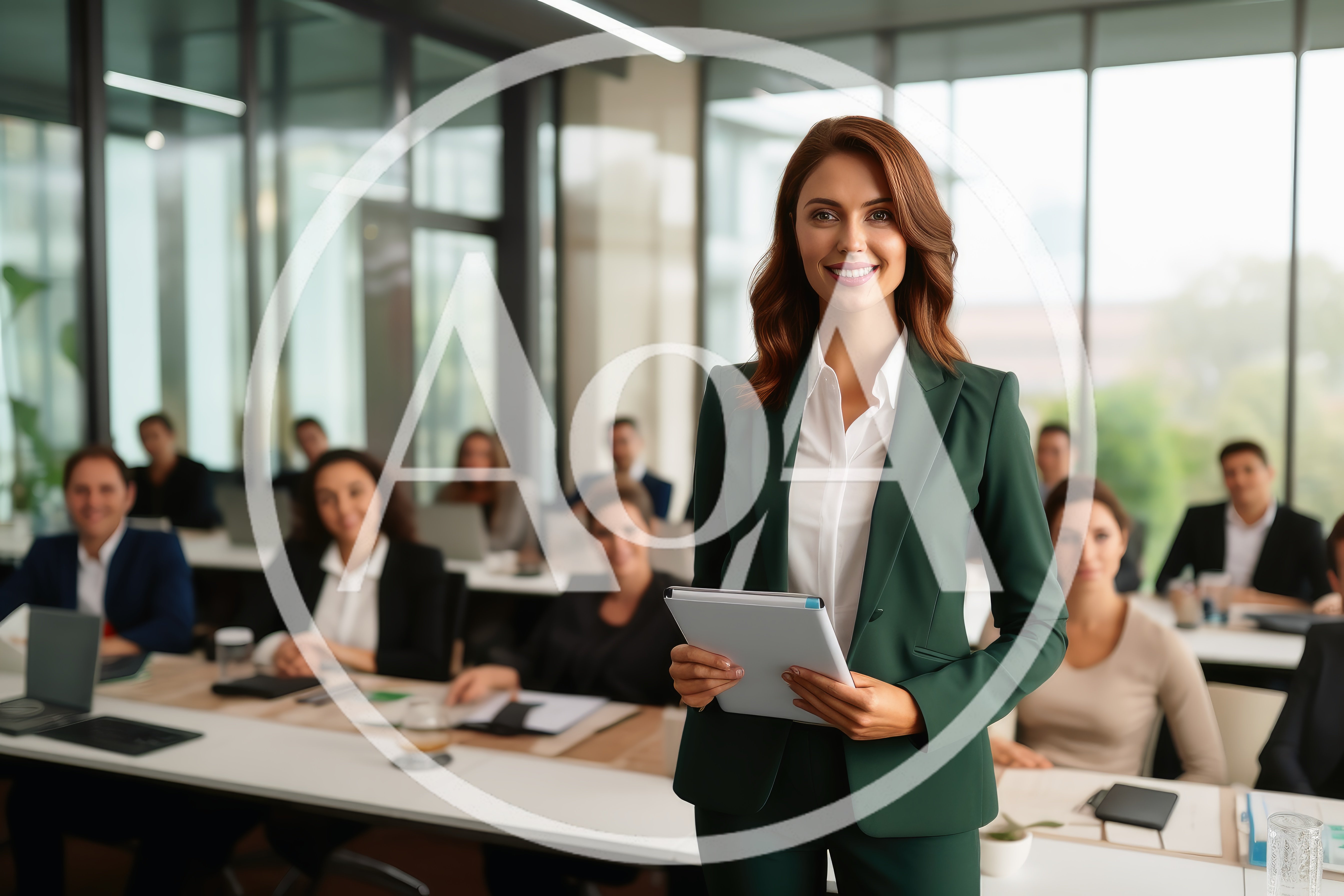 Professional Businesswoman Leading A Corporate Training Seminar