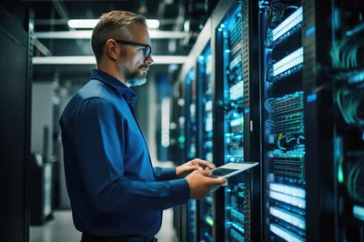 IT Professional Monitoring Server Infrastructure in Data Center