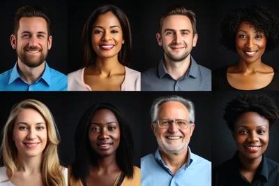 Diverse Group Of Professional People Portraits