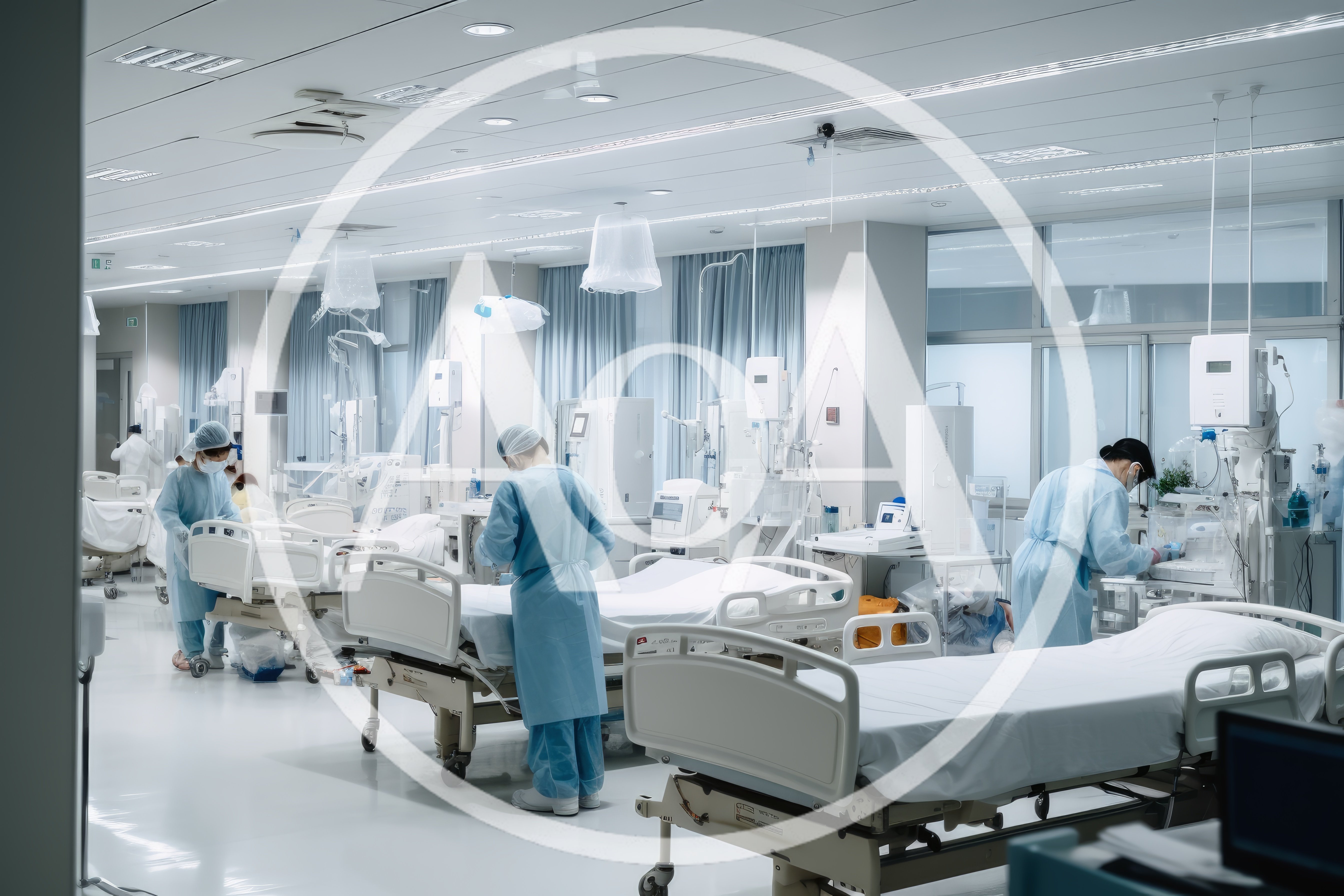 Medical Staff Working in Modern Hospital Intensive Care Unit