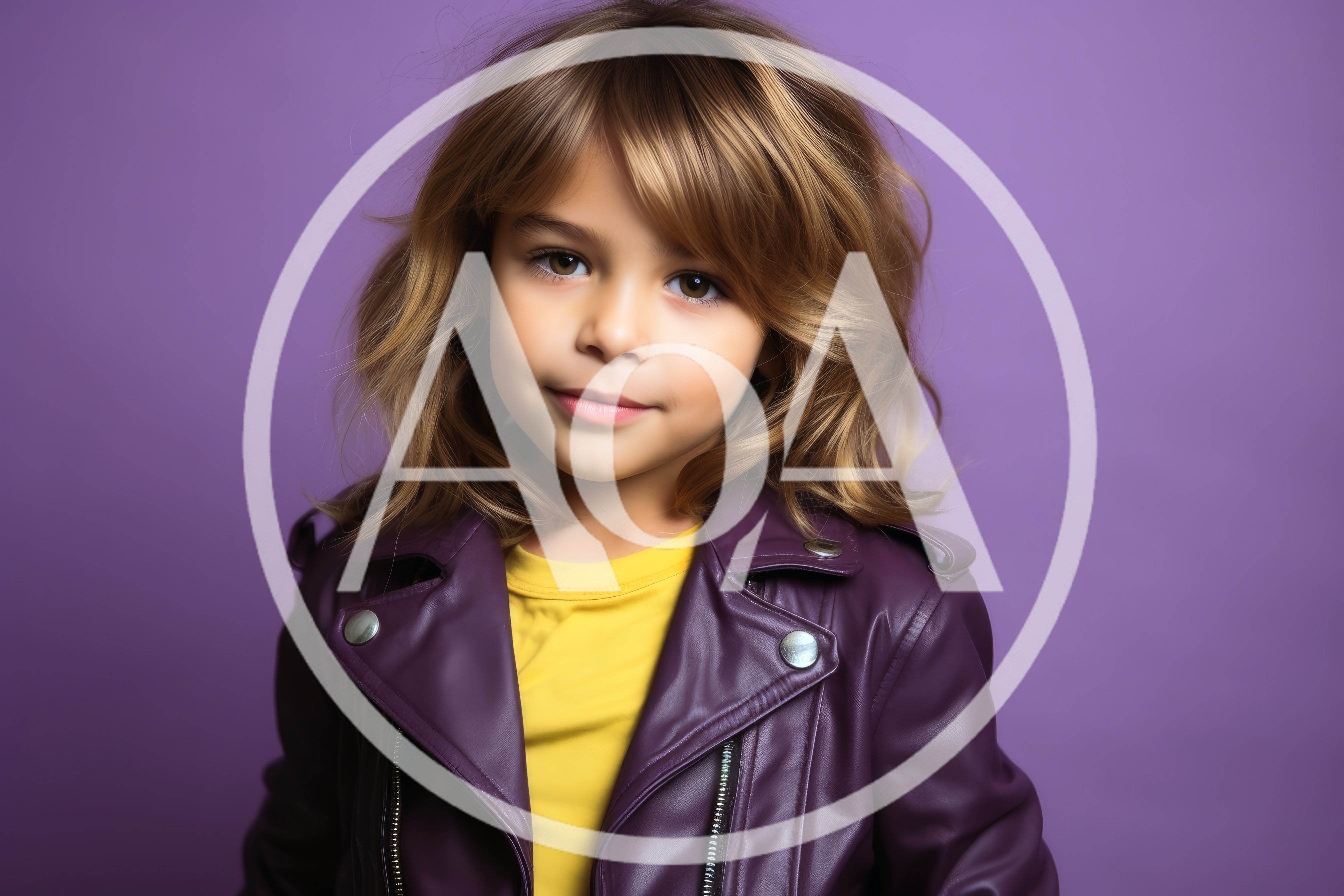 Portrait Of A Stylish Young Girl In Purple Jacket