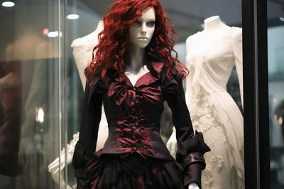 Gothic Mannequin Display In A Store Window