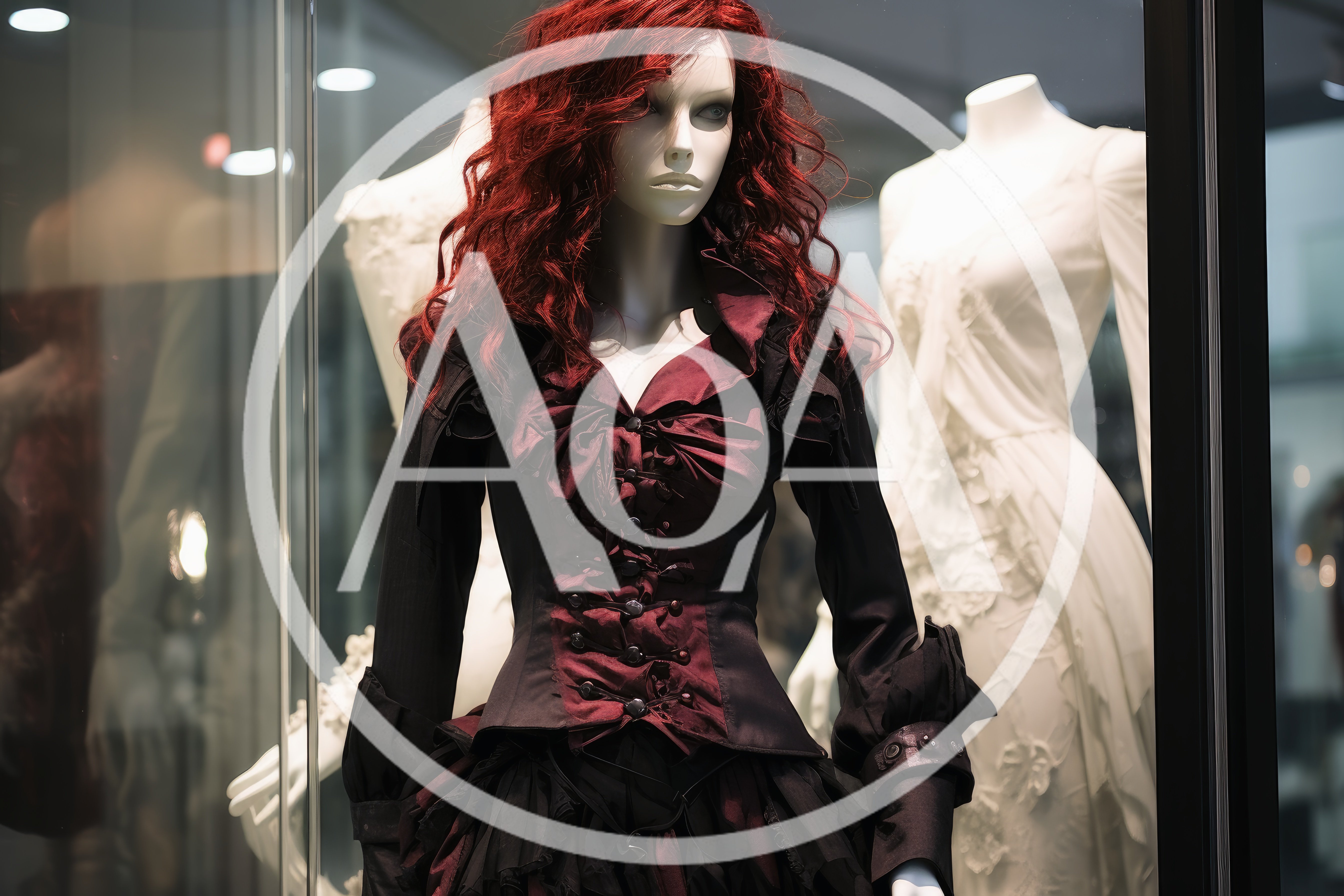 Gothic Mannequin Display In A Store Window