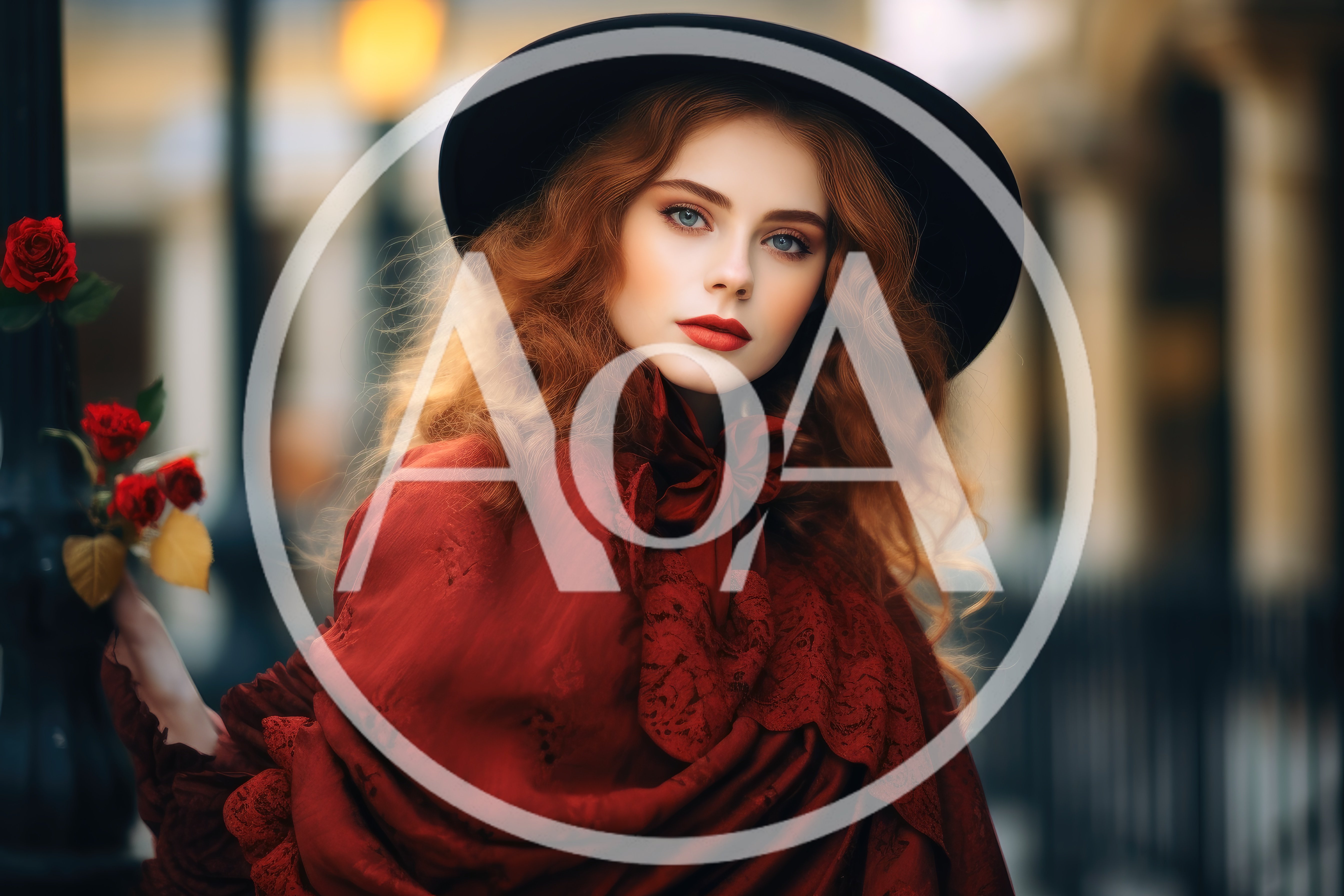 Portrait Of A Redheaded Woman In Victorian Attire