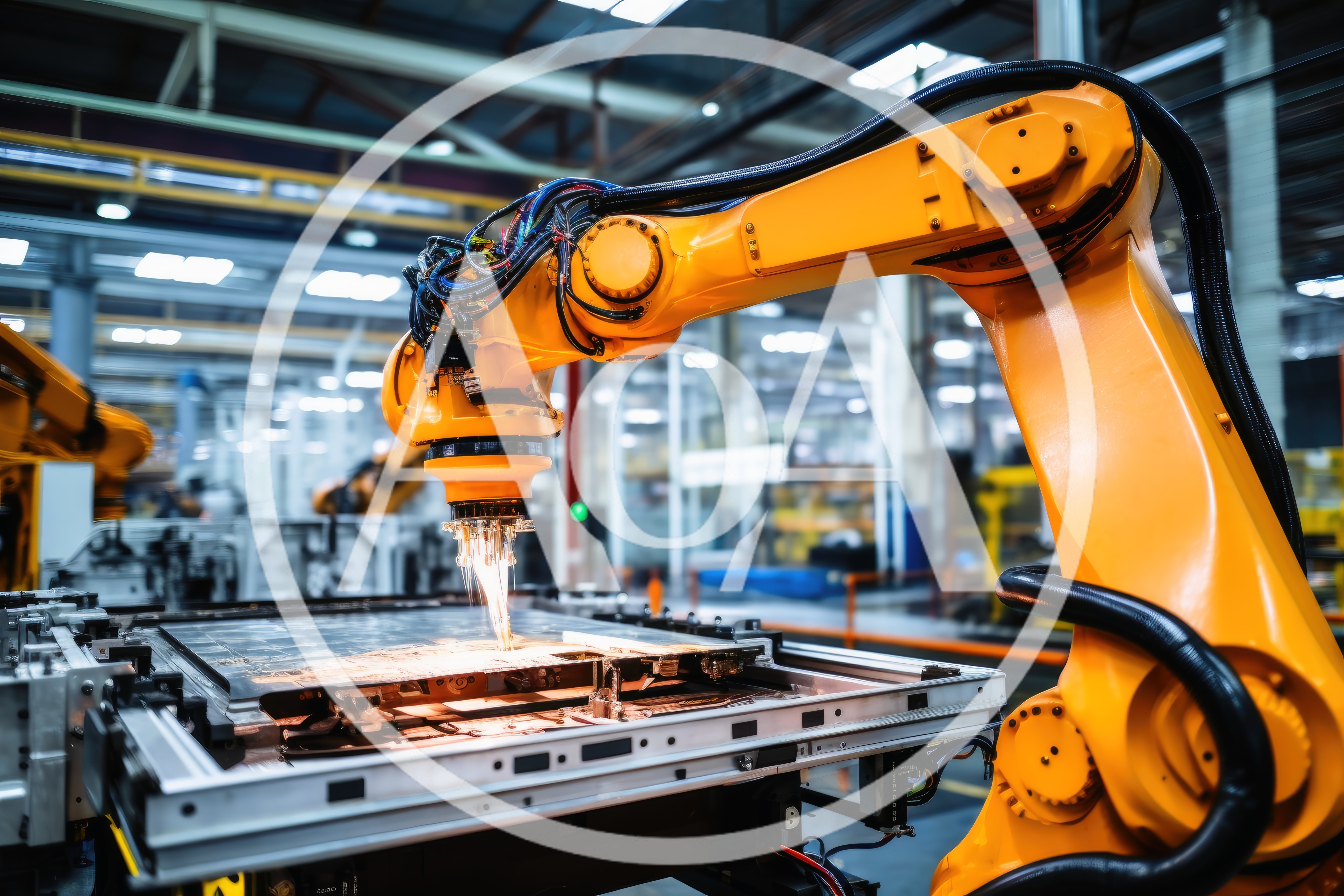Industrial Robotic Arm Performing Precision Laser Welding