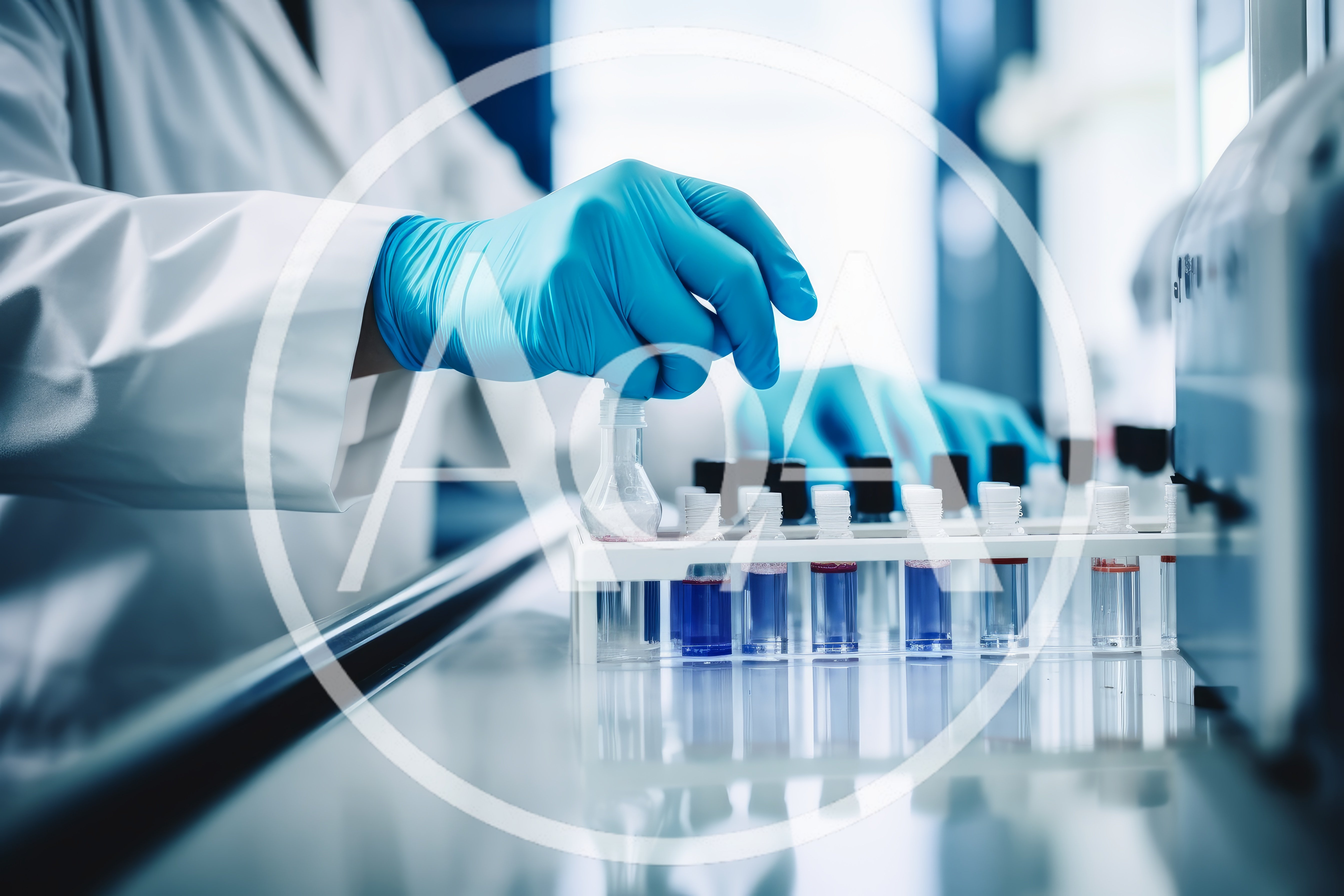 Scientist Handling Test Tubes in Laboratory Setting