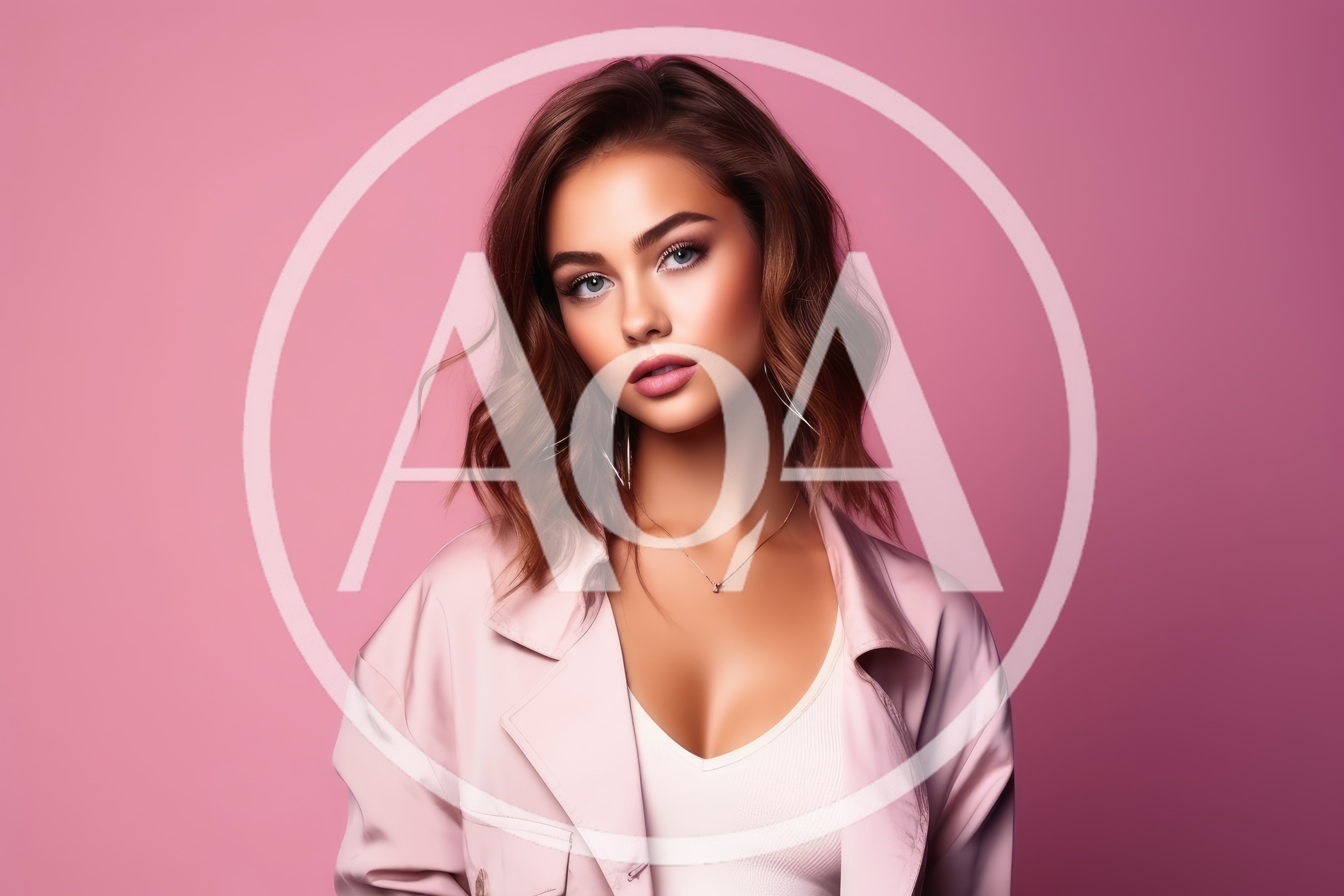Portrait Of A Beautiful Young Woman In Pink