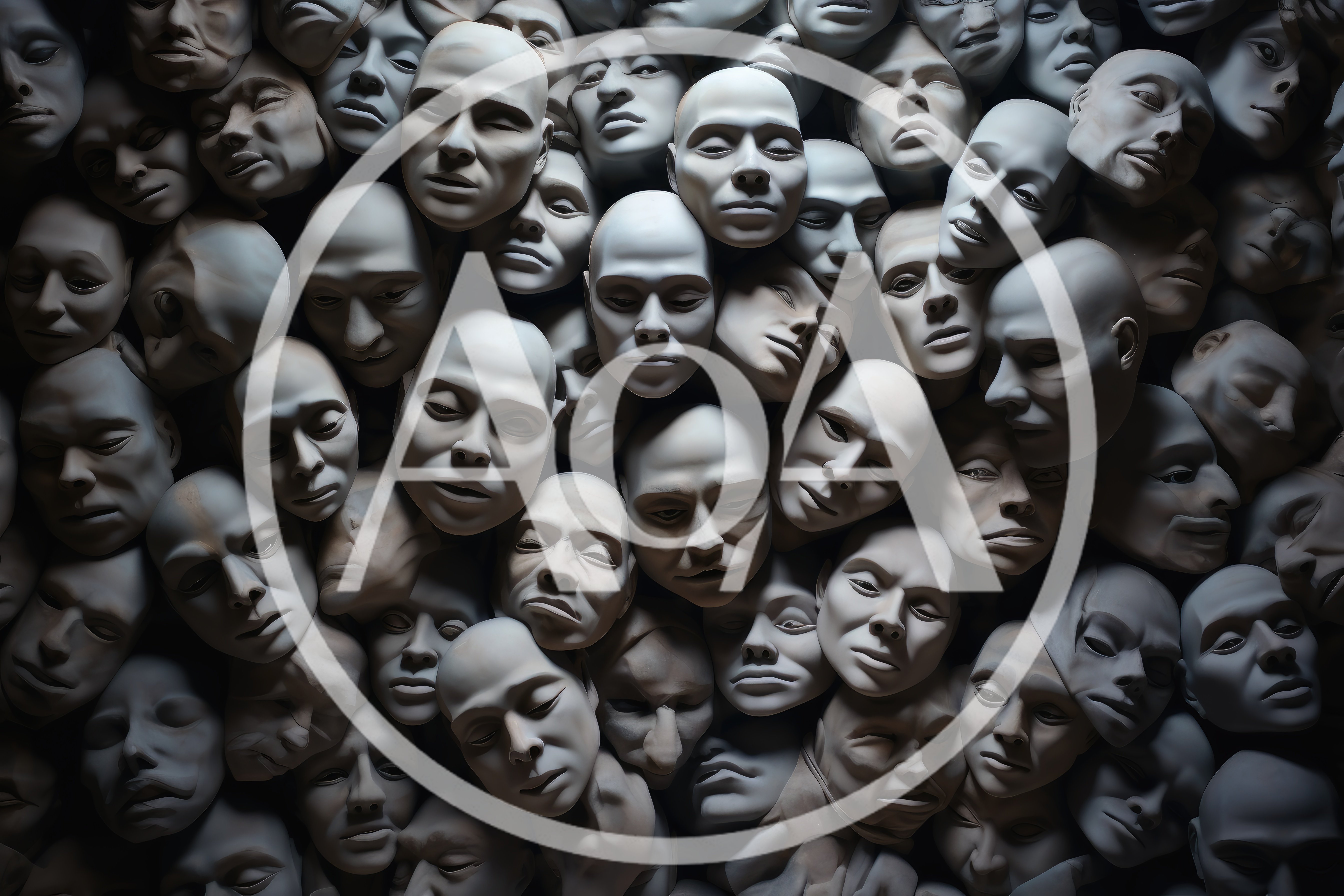 Collection Of Sculpted Human Faces In Monochrome