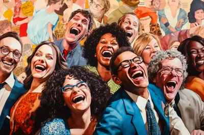 Diverse Group of People Laughing Together