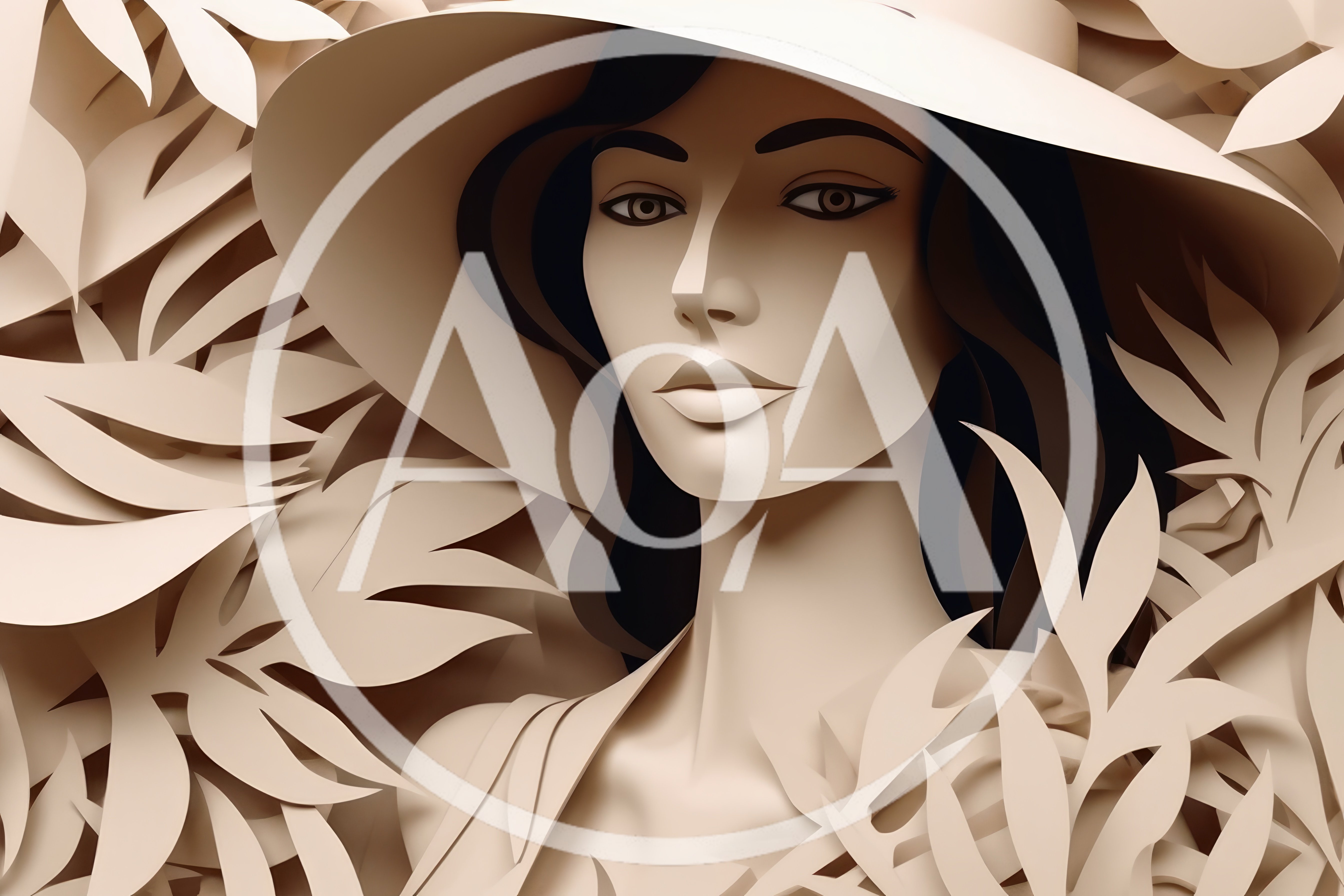 Paper Cutout Illustration Of A Woman In A Hat