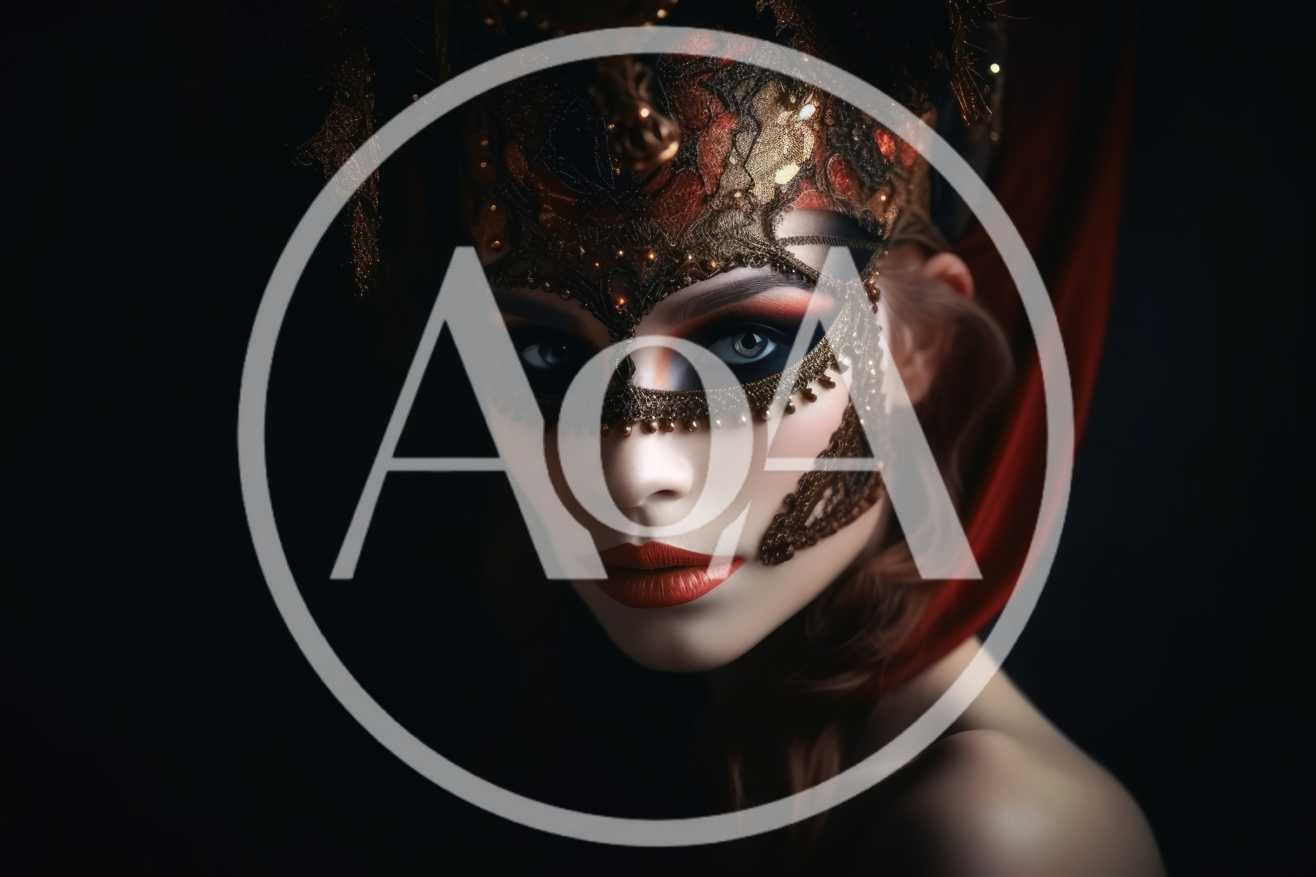 Portrait Of A Woman Wearing An Ornate Venetian Mask