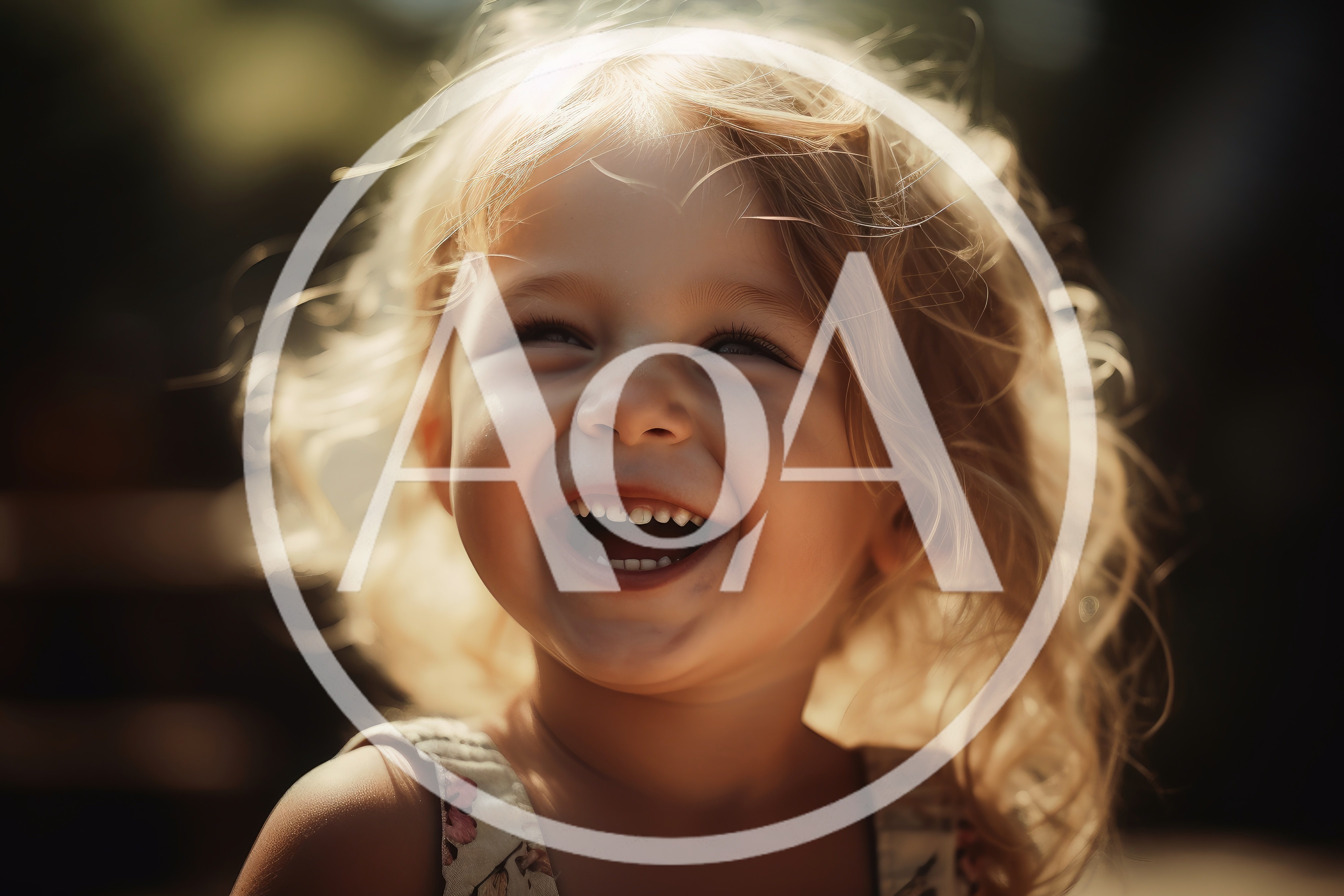 Happy Toddler Girl Laughing Outdoors In Sunlight