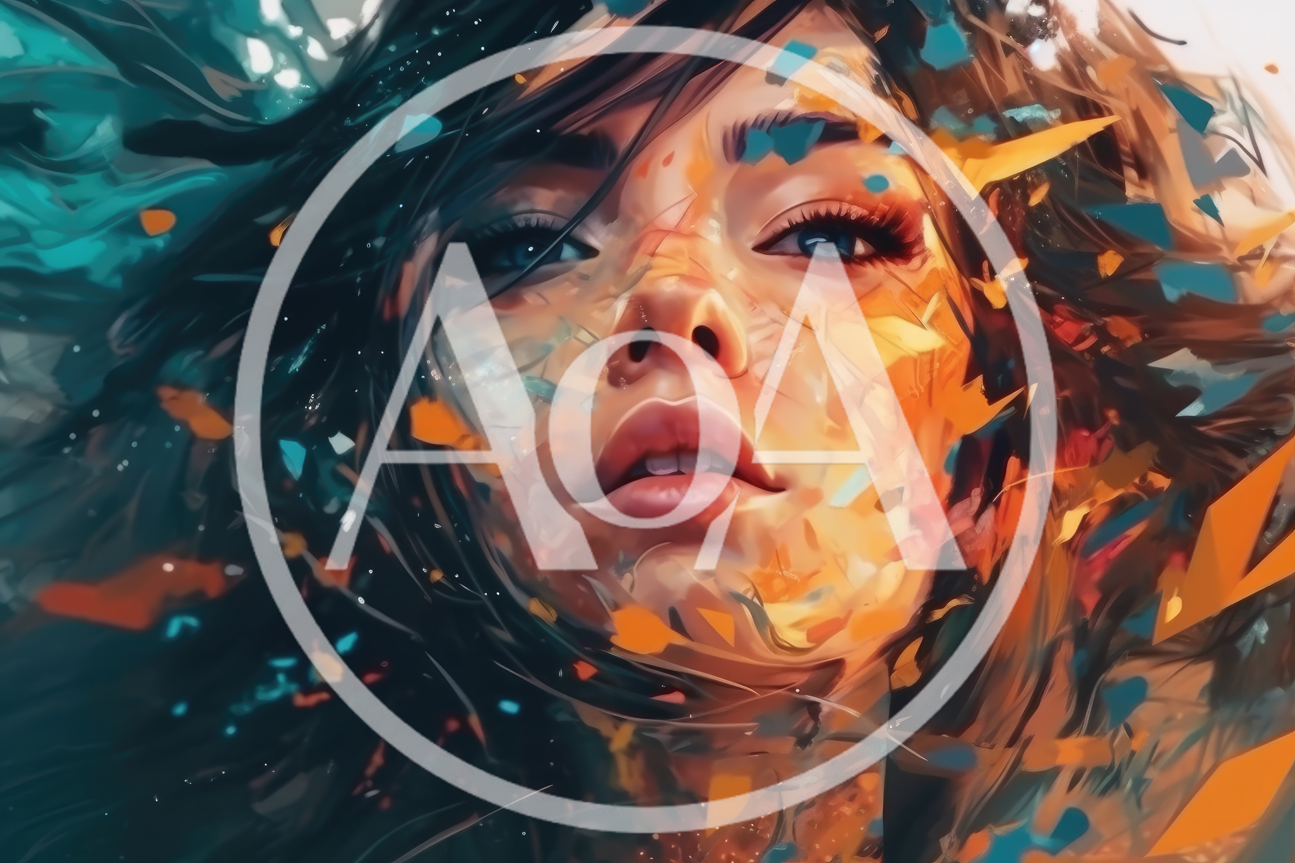 Abstract Digital Portrait Of A Woman With Colorful Fragments
