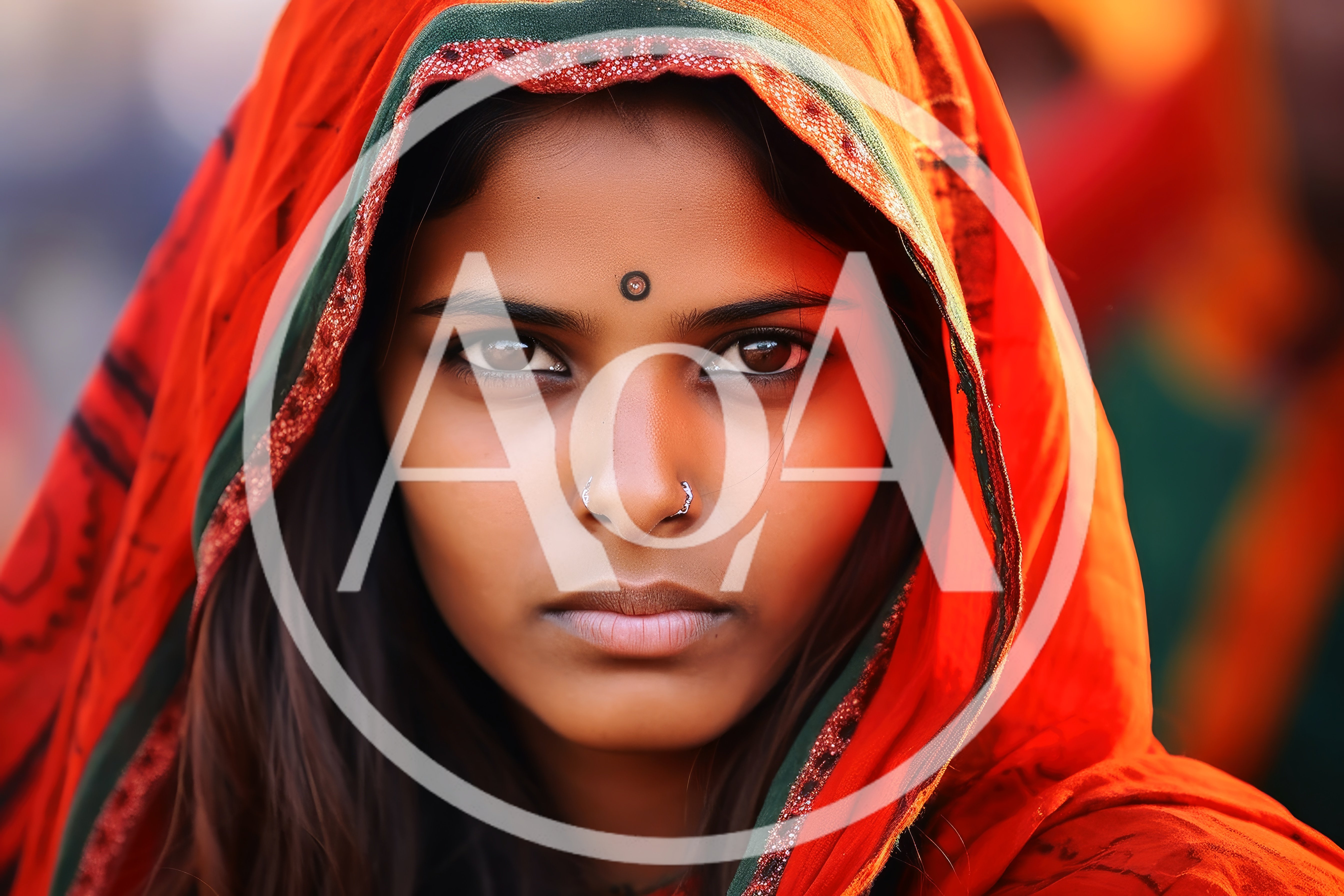 Portrait Of A Young Indian Woman In Traditional Attire