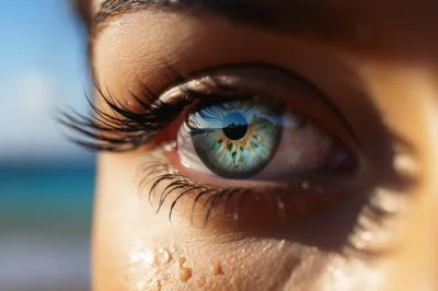 Extreme Close Up Of A Human Eye With Reflection