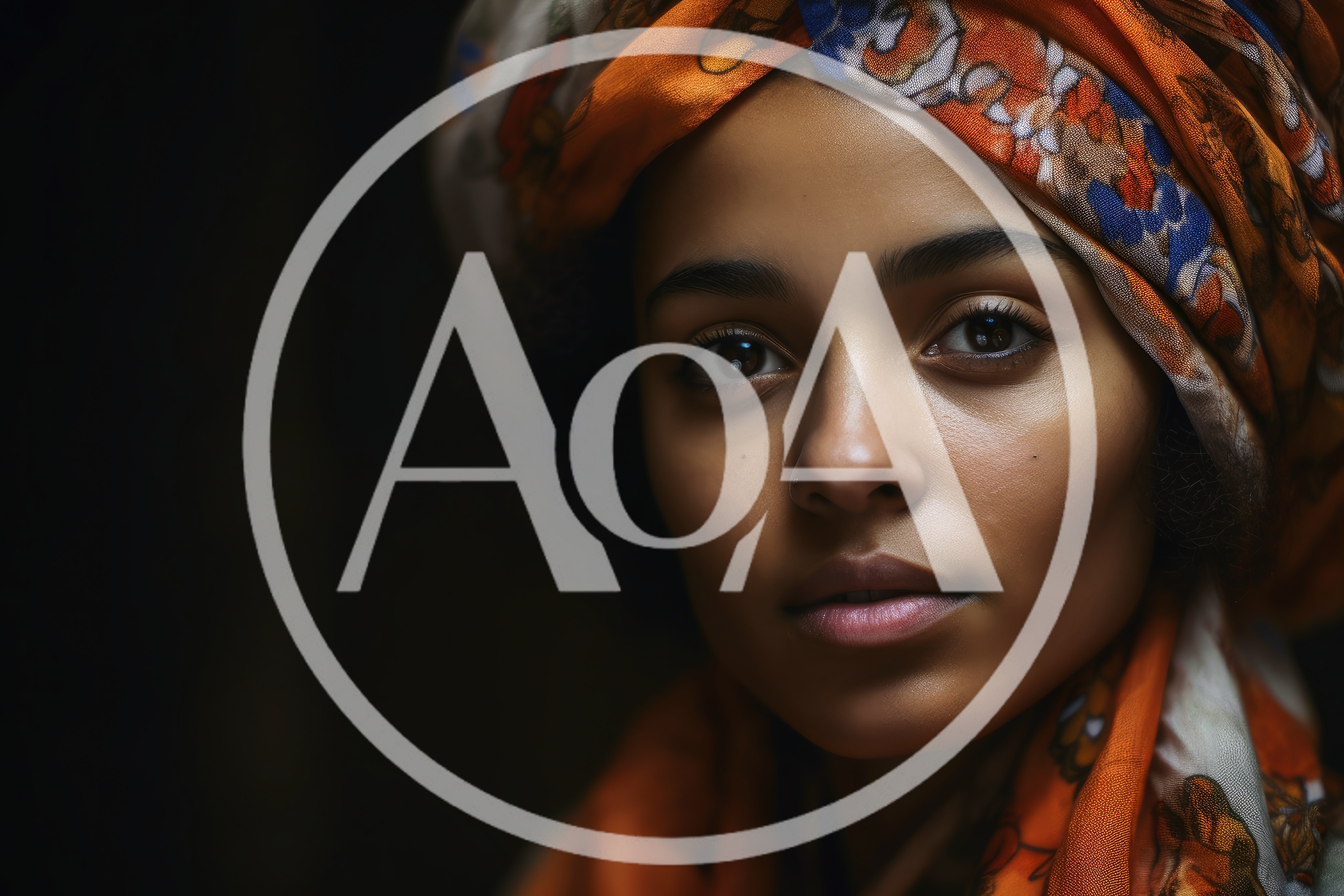 Portrait Of A Young Woman Wearing A Patterned Headscarf