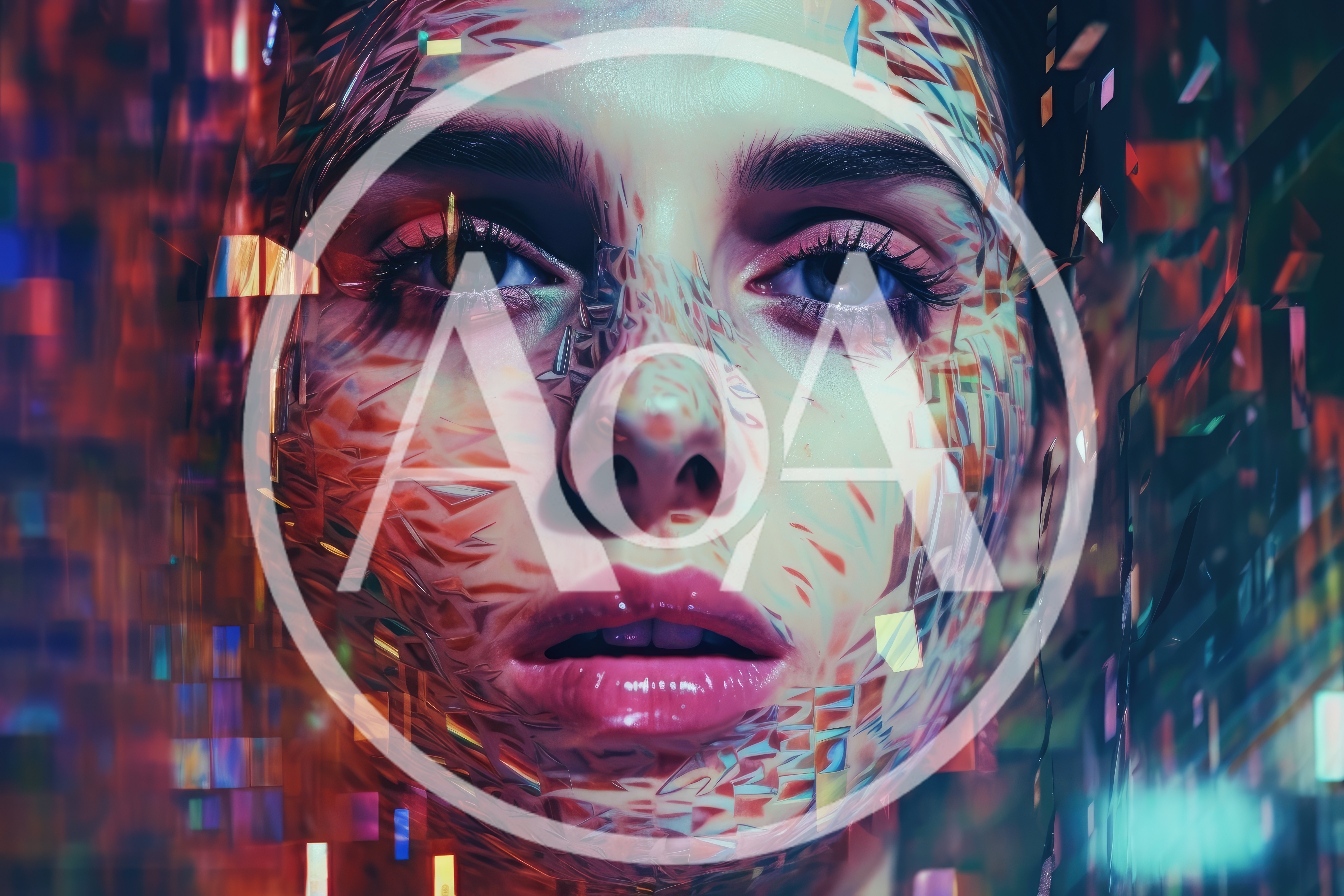 Digital Glitch Portrait Of A Woman