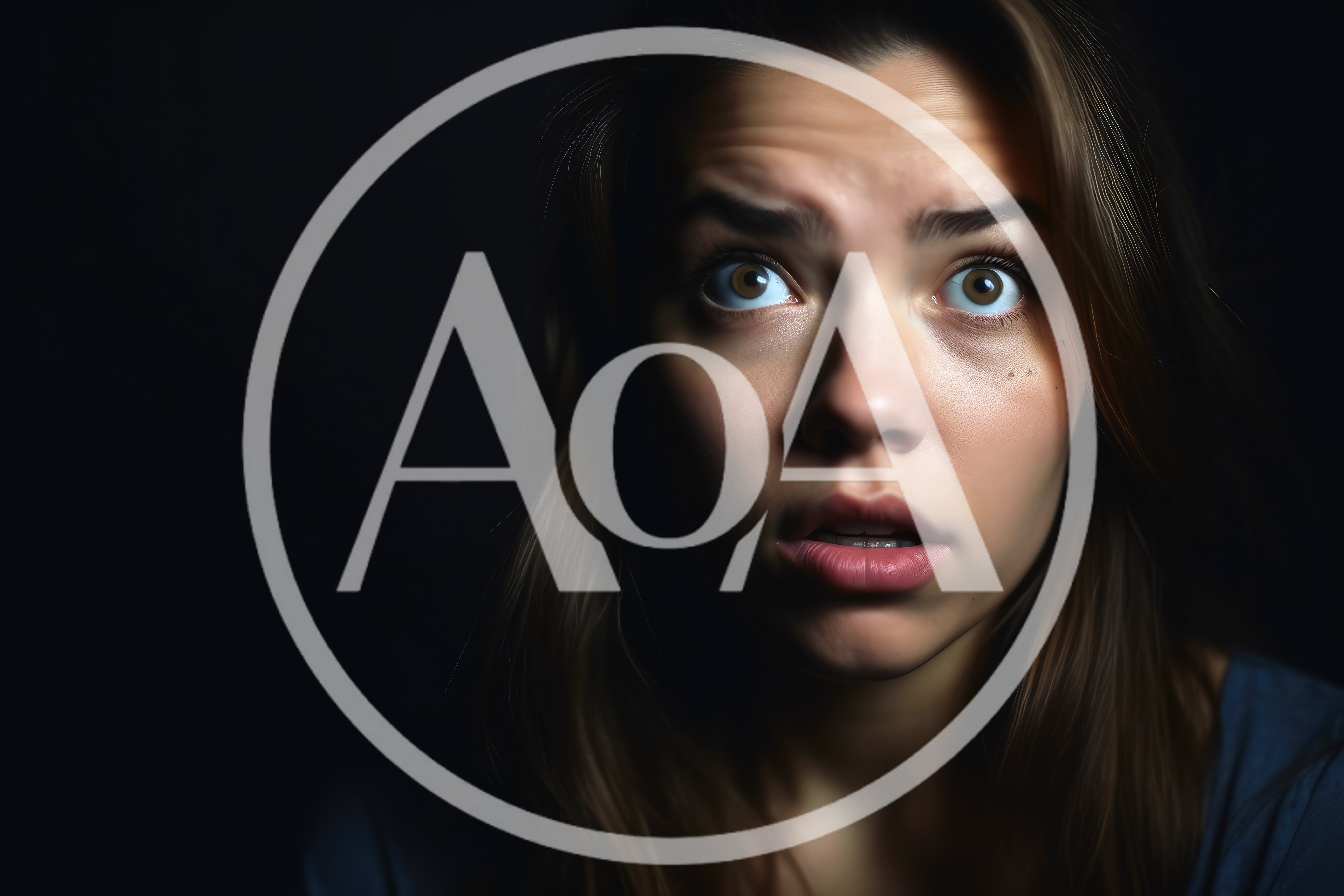 Close Up Portrait Of A Scared Young Woman