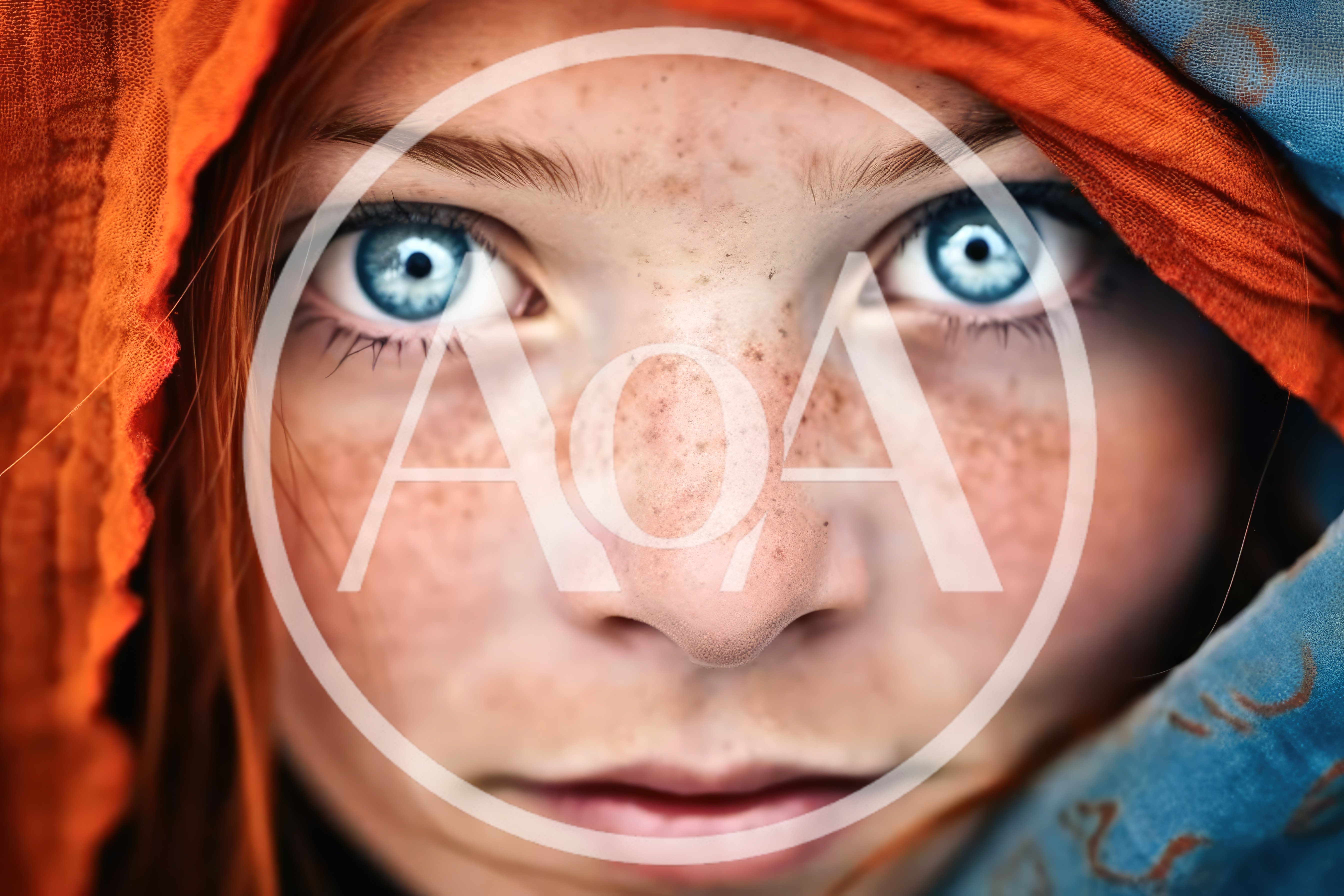 Close Up Portrait Of A Young Girl With Blue Eyes