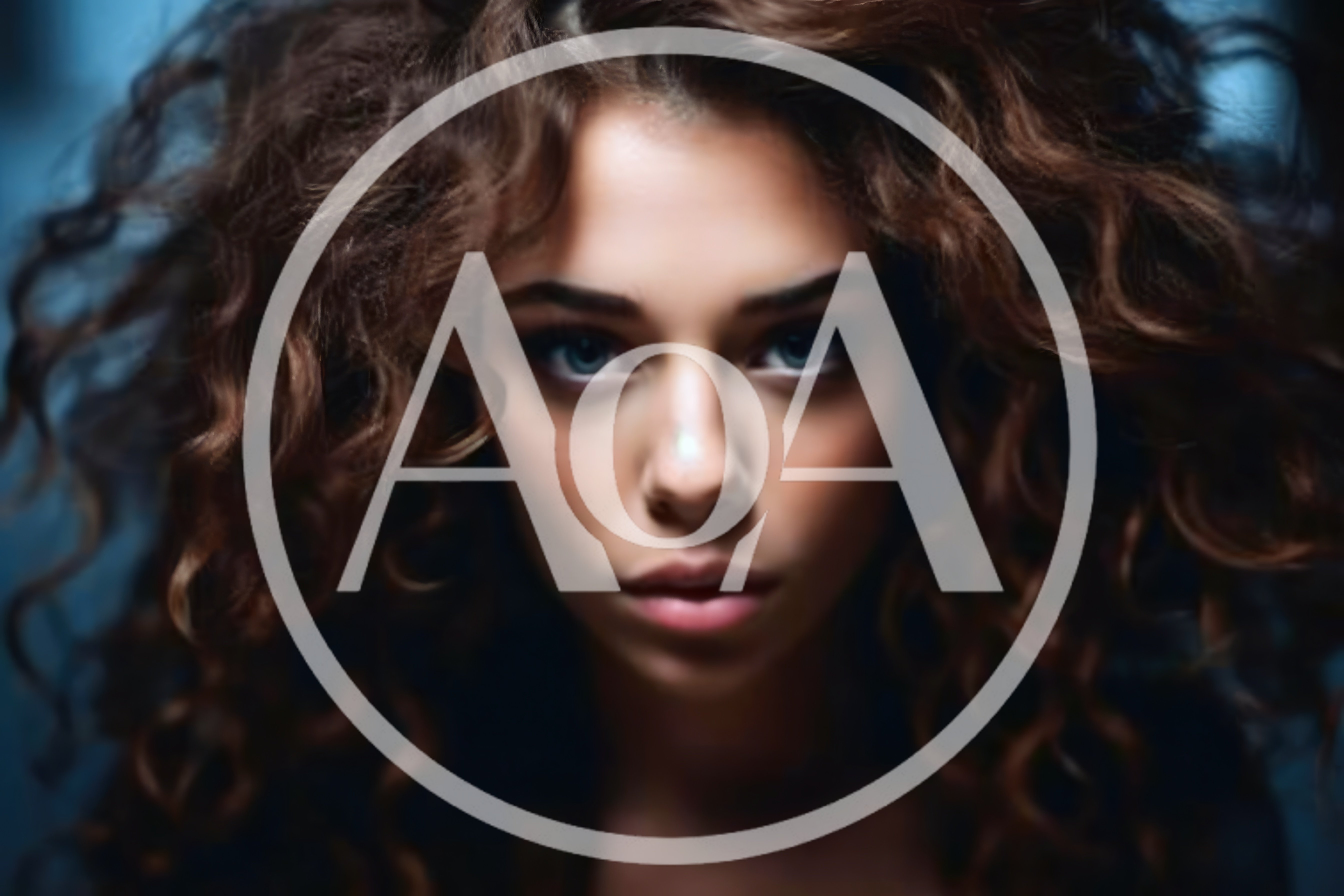Portrait Of A Young Woman With Curly Hair
