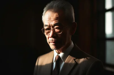 Portrait Of A Distinguished Elderly Japanese Businessman