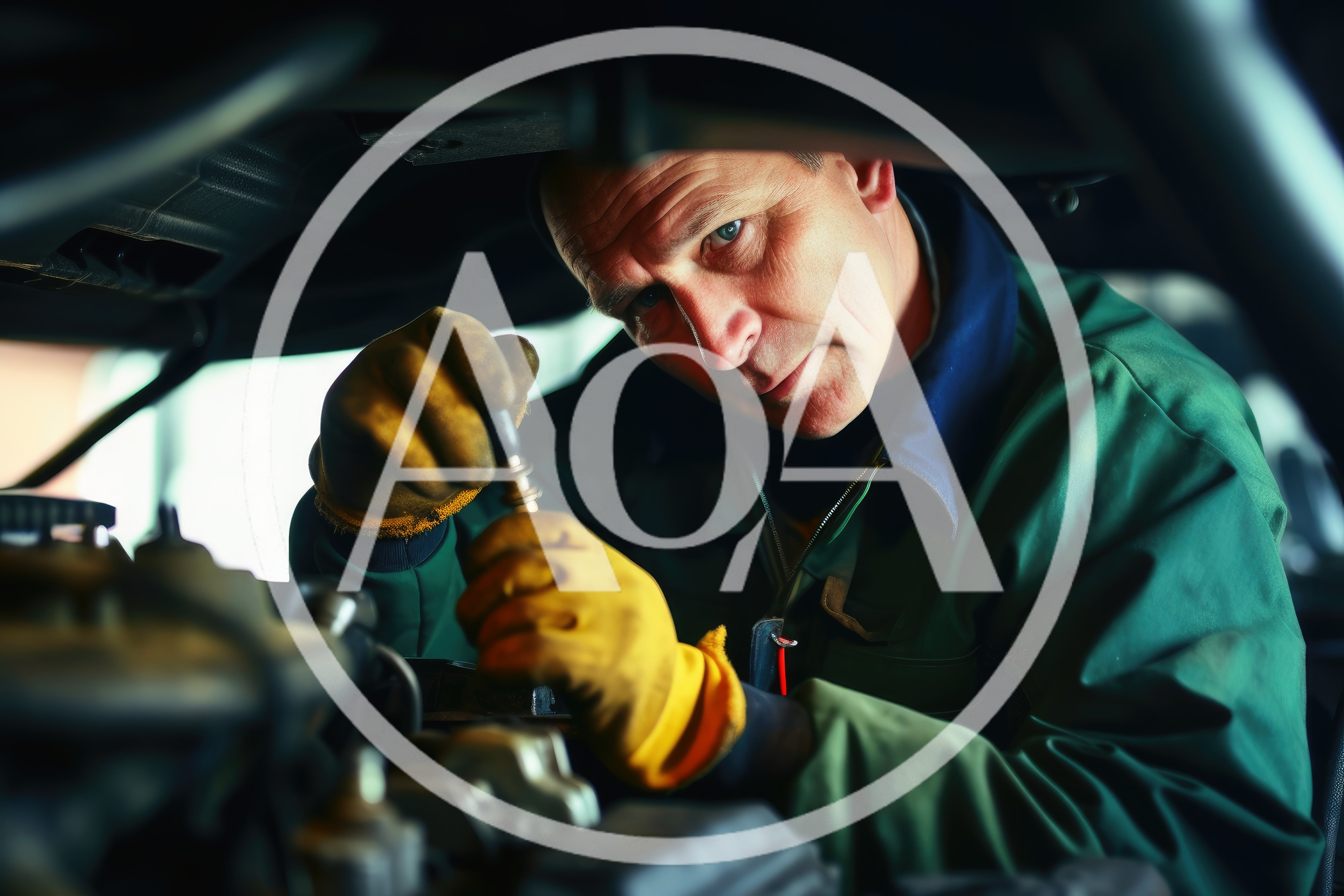 Professional Mechanic Inspecting Car Engine Components