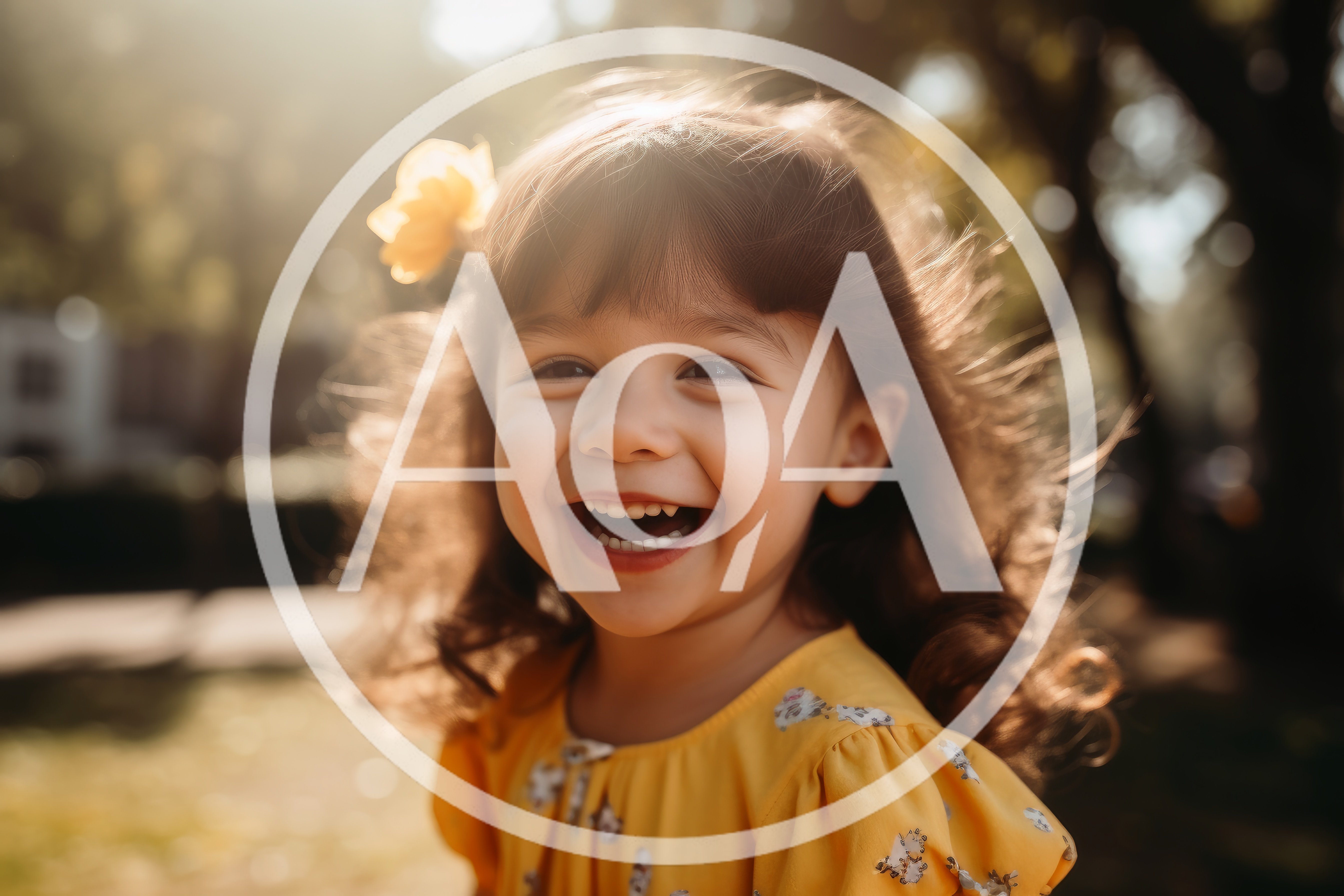 Happy Toddler Girl Laughing Outdoors In Sunlight