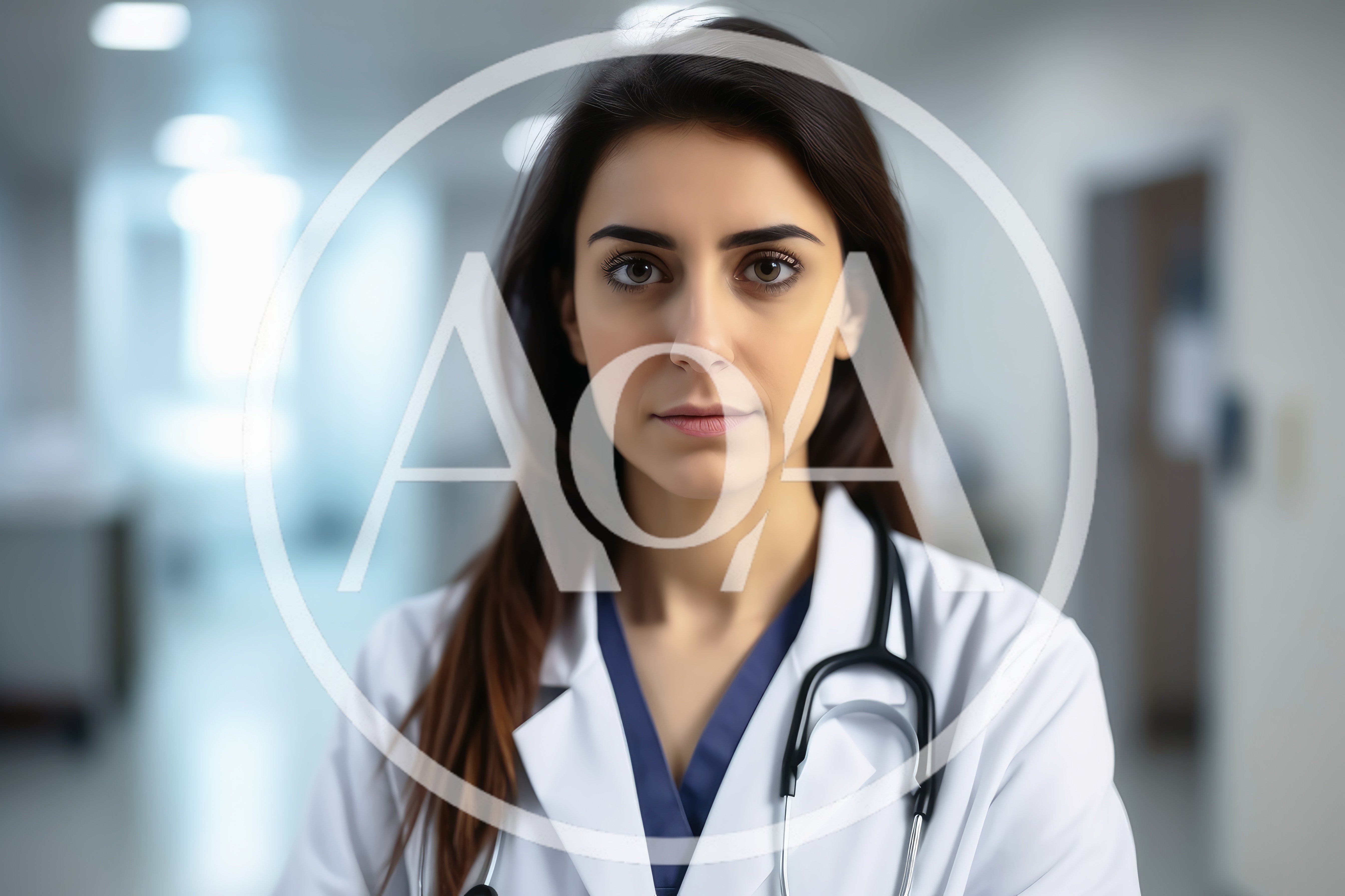 Portrait Of A Female Doctor In A Hospital Corridor