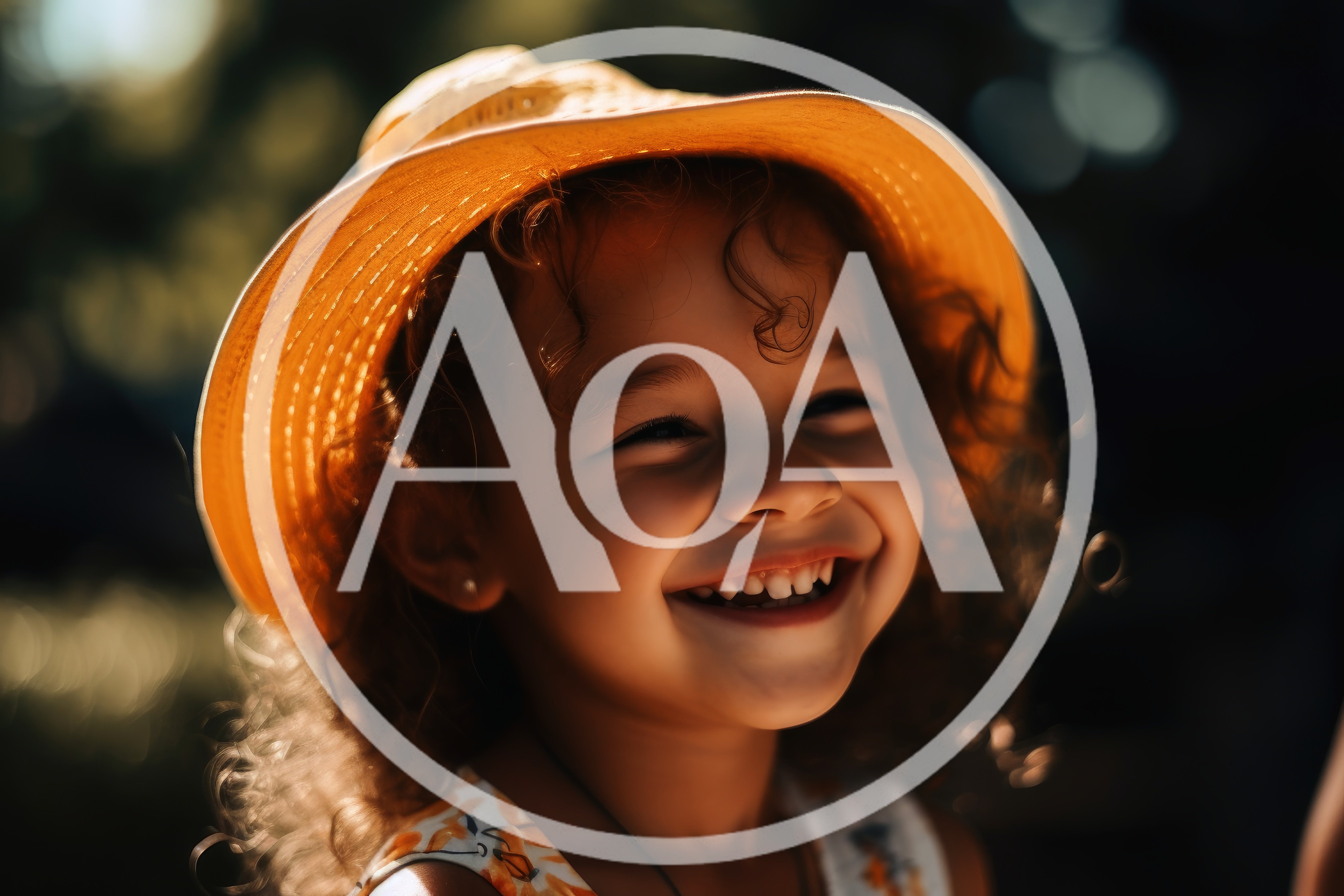 Happy Young Girl Wearing A Straw Hat Outdoors
