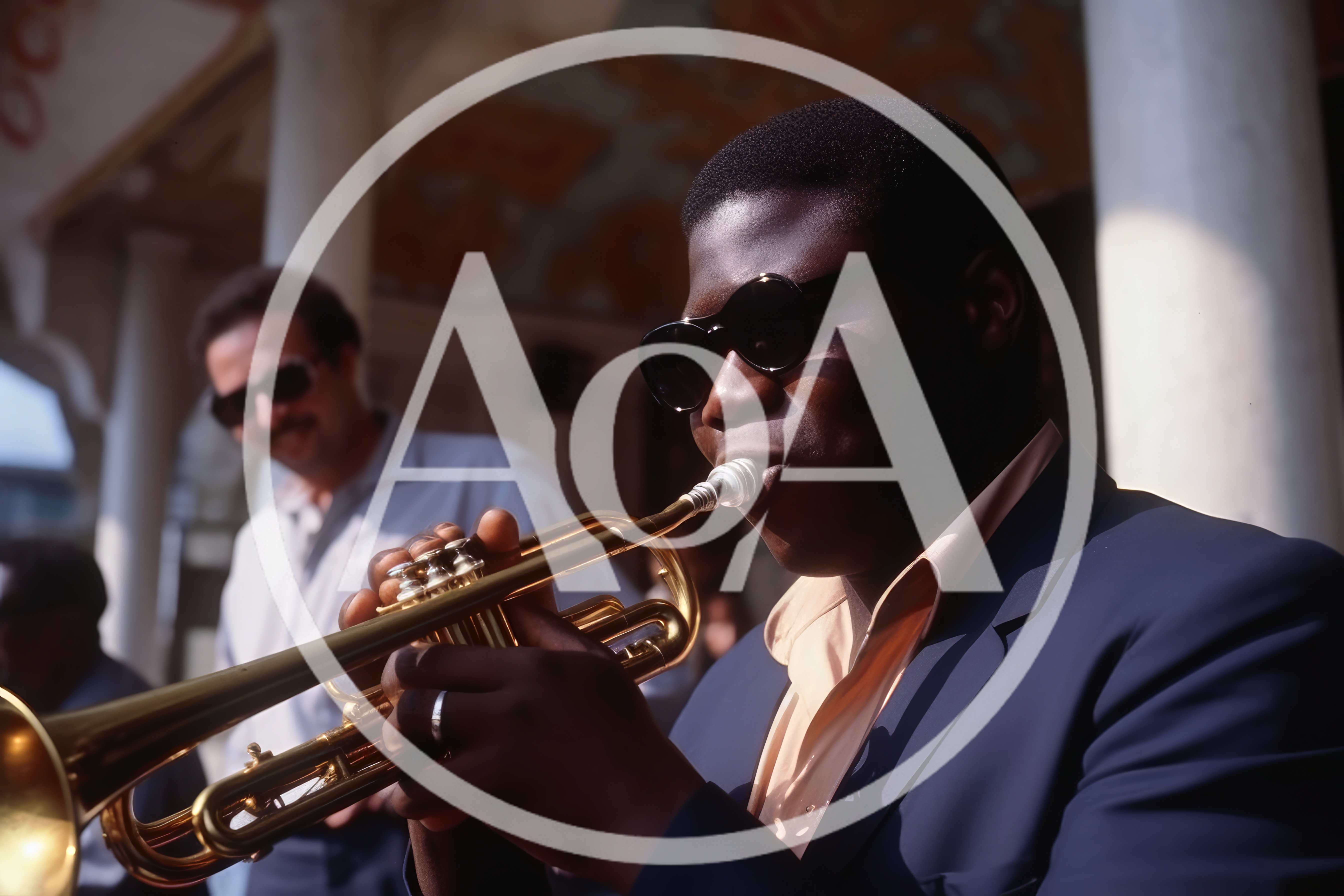 Jazz Musician Playing Trumpet Outdoors