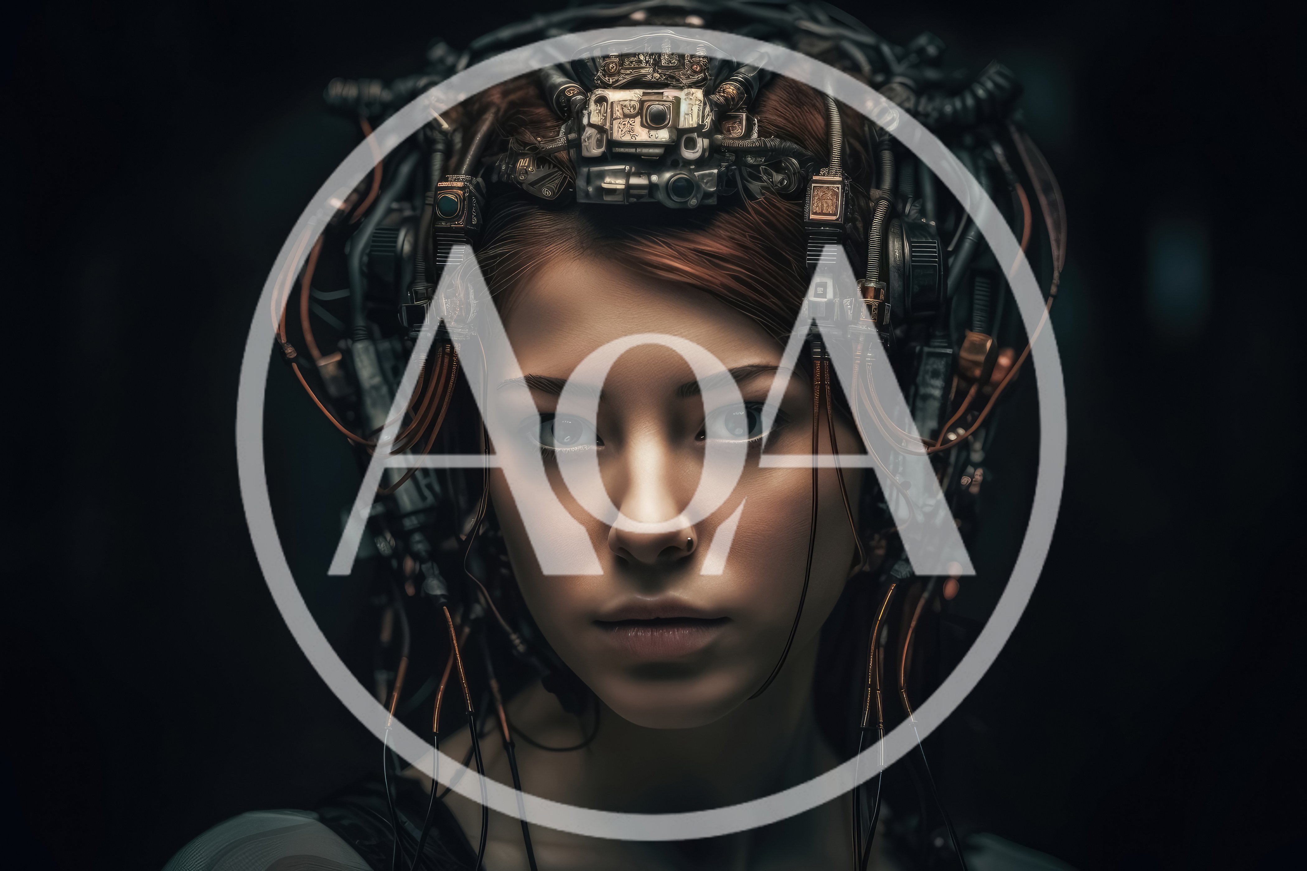 Portrait Of A Young Woman With Cybernetic Headgear