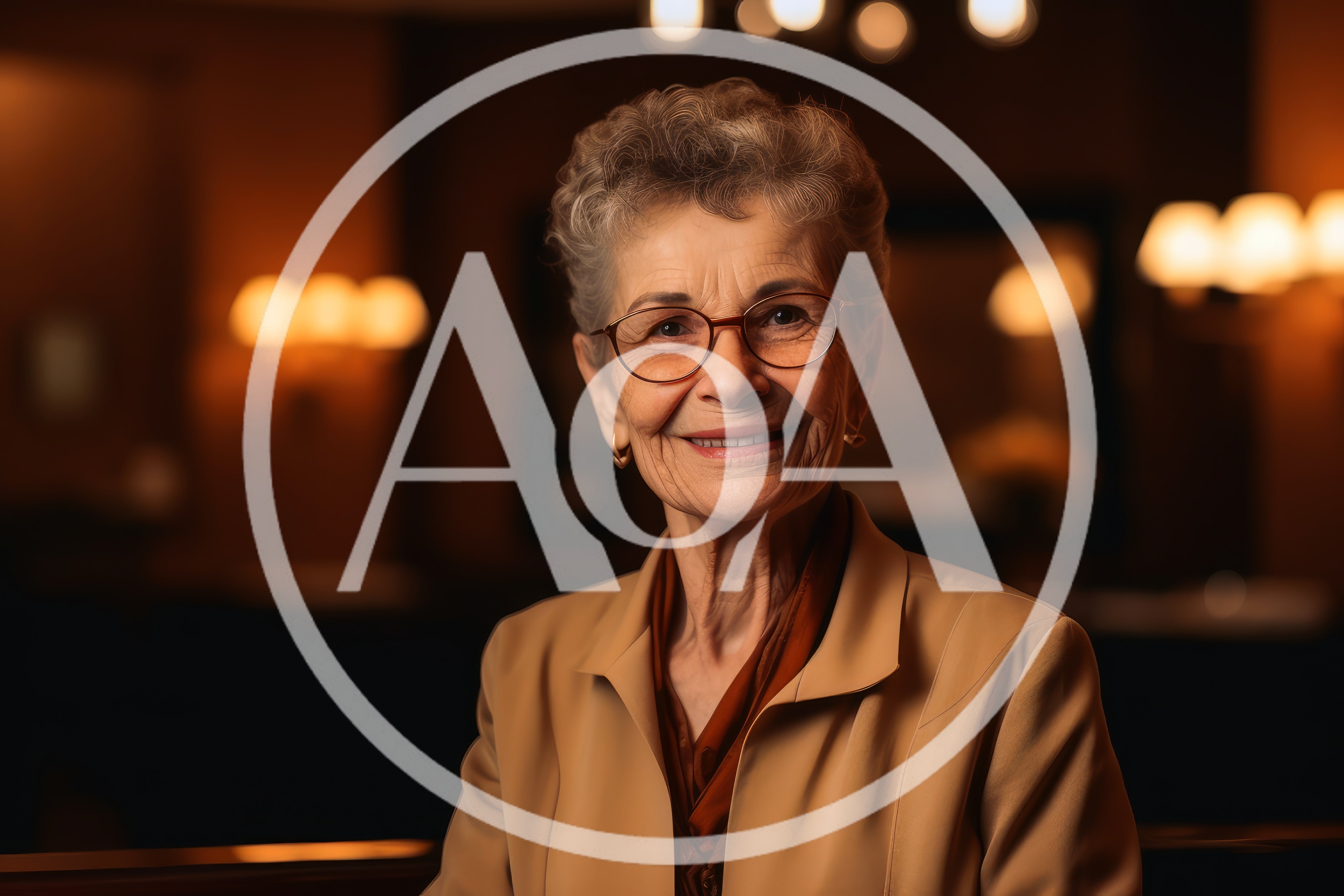 Portrait Of A Smiling Elderly Woman In Professional Attire