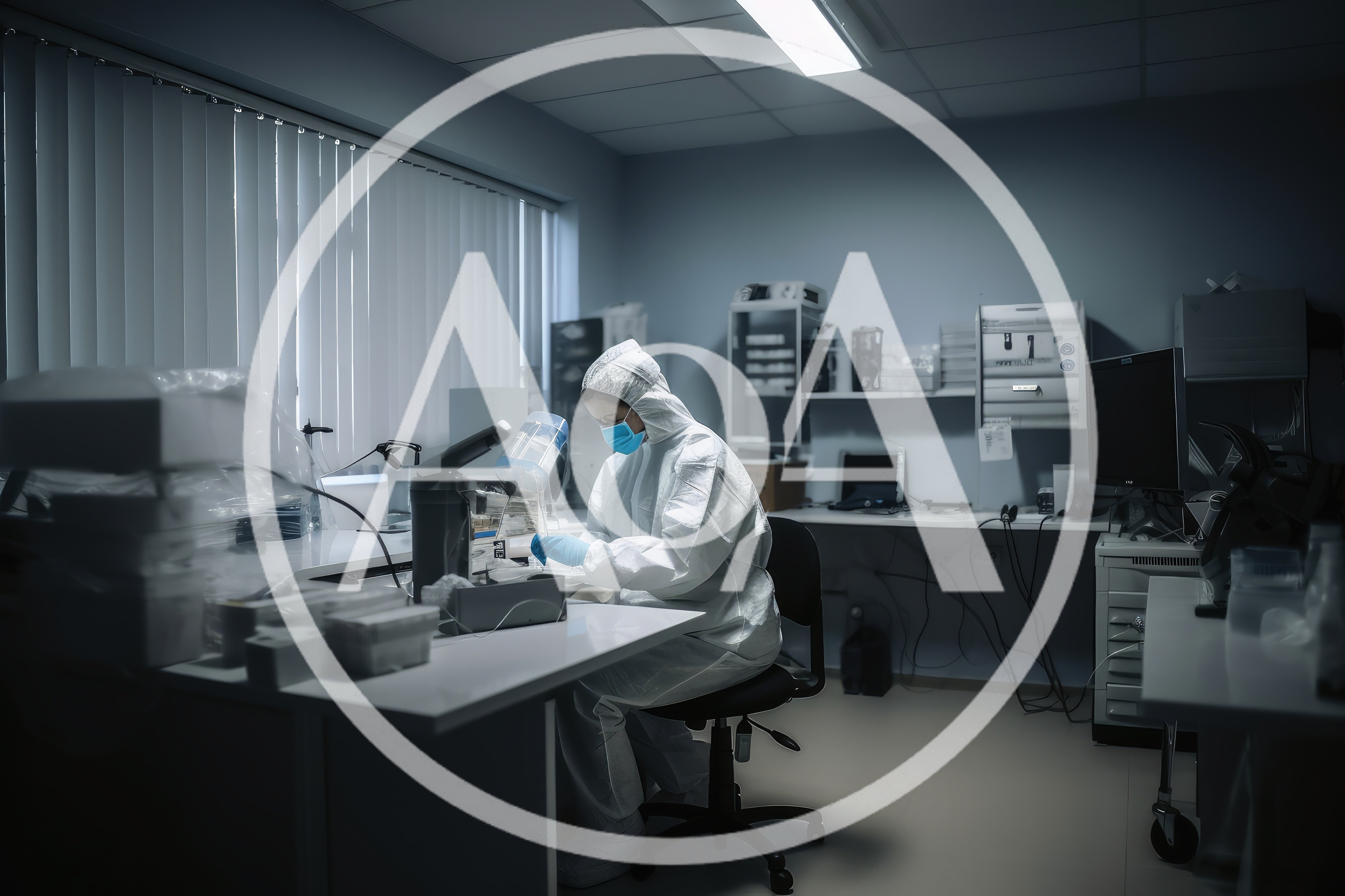 Scientist Working In A Laboratory In Protective Gear