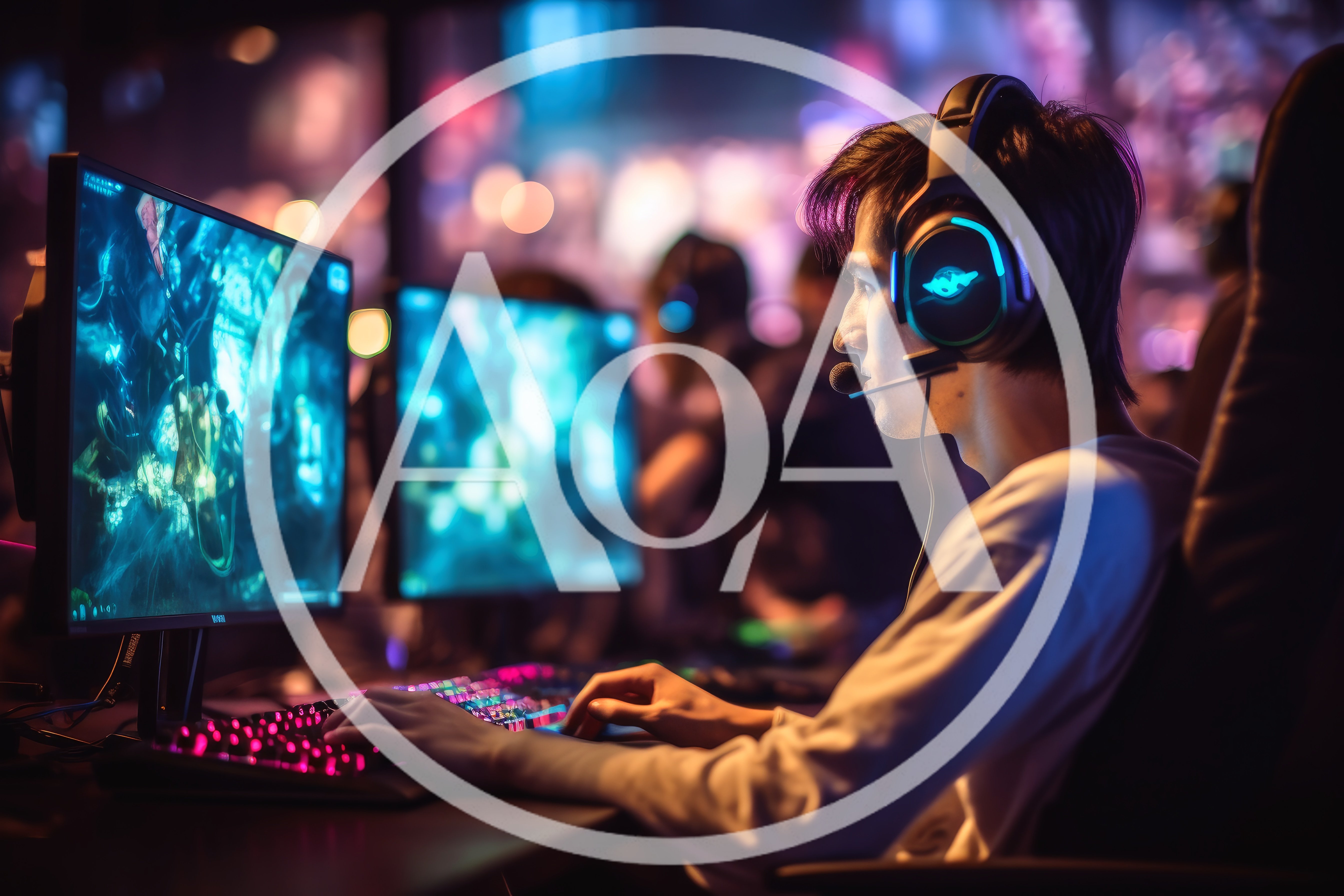 Professional Gamer Playing Video Game In Esports Arena