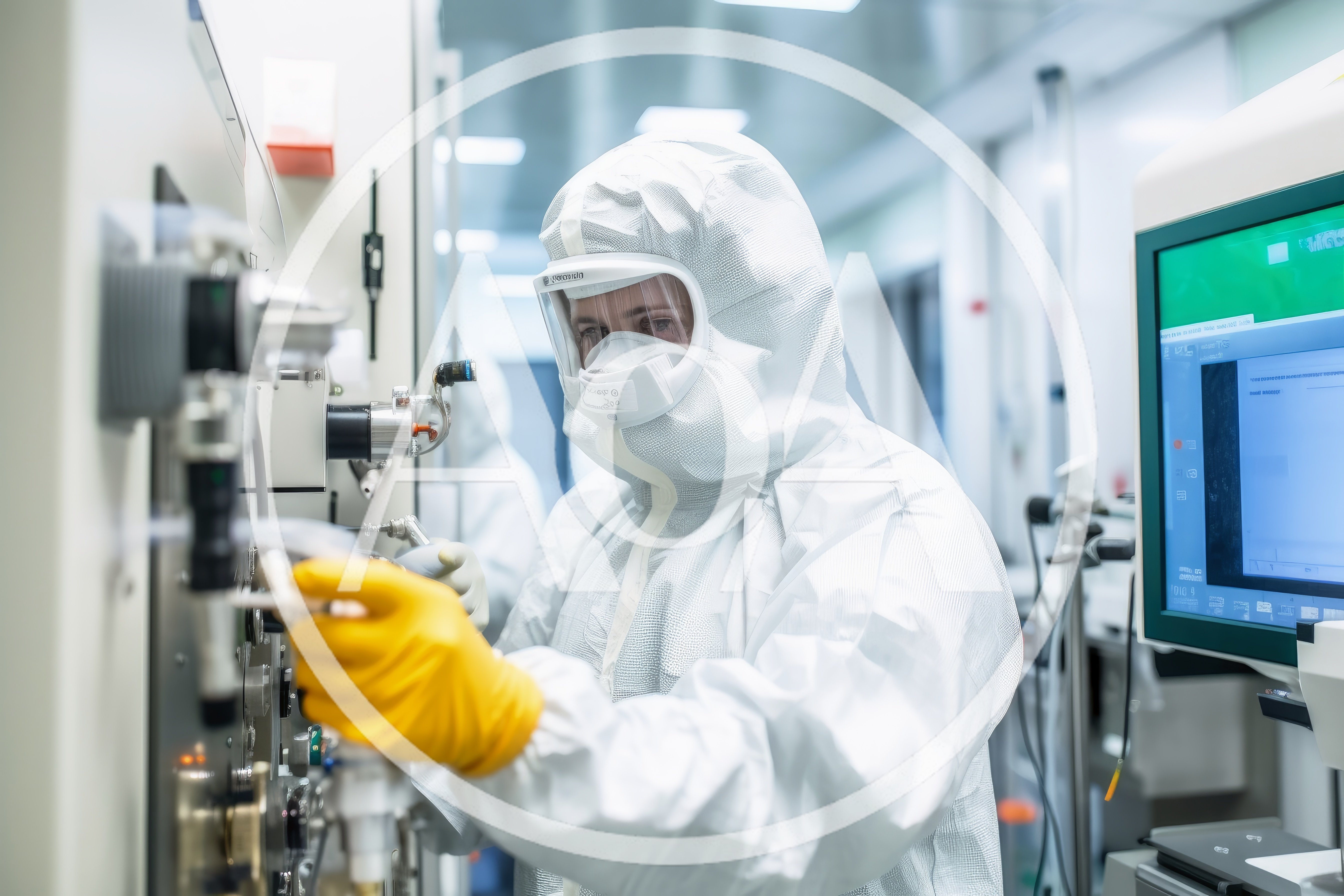 Scientist Operating Semiconductor Manufacturing Equipment In Cleanroom