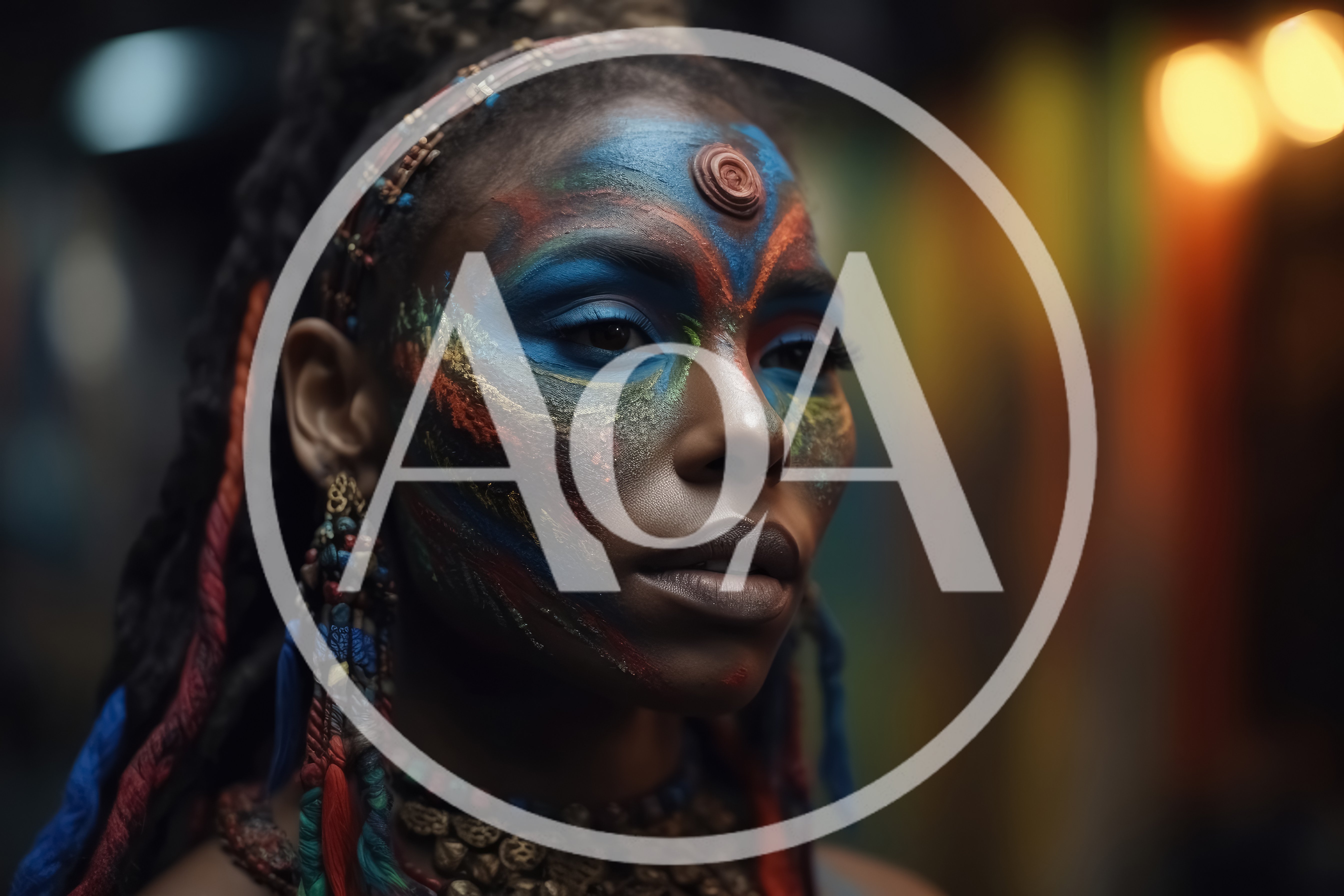Portrait Of A Woman With Tribal Face Paint