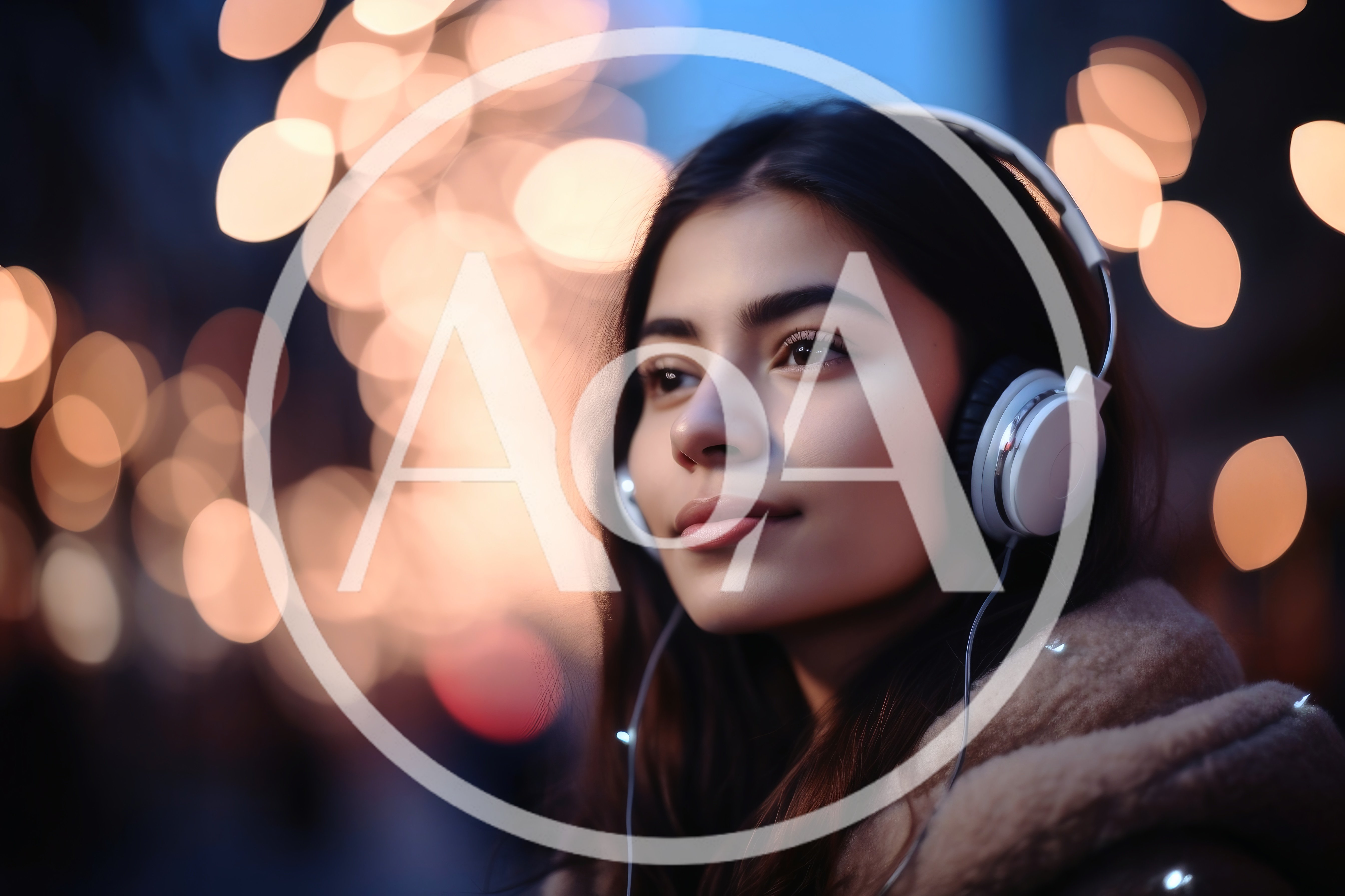 Young Woman Listening To Music With Headphones Outdoors