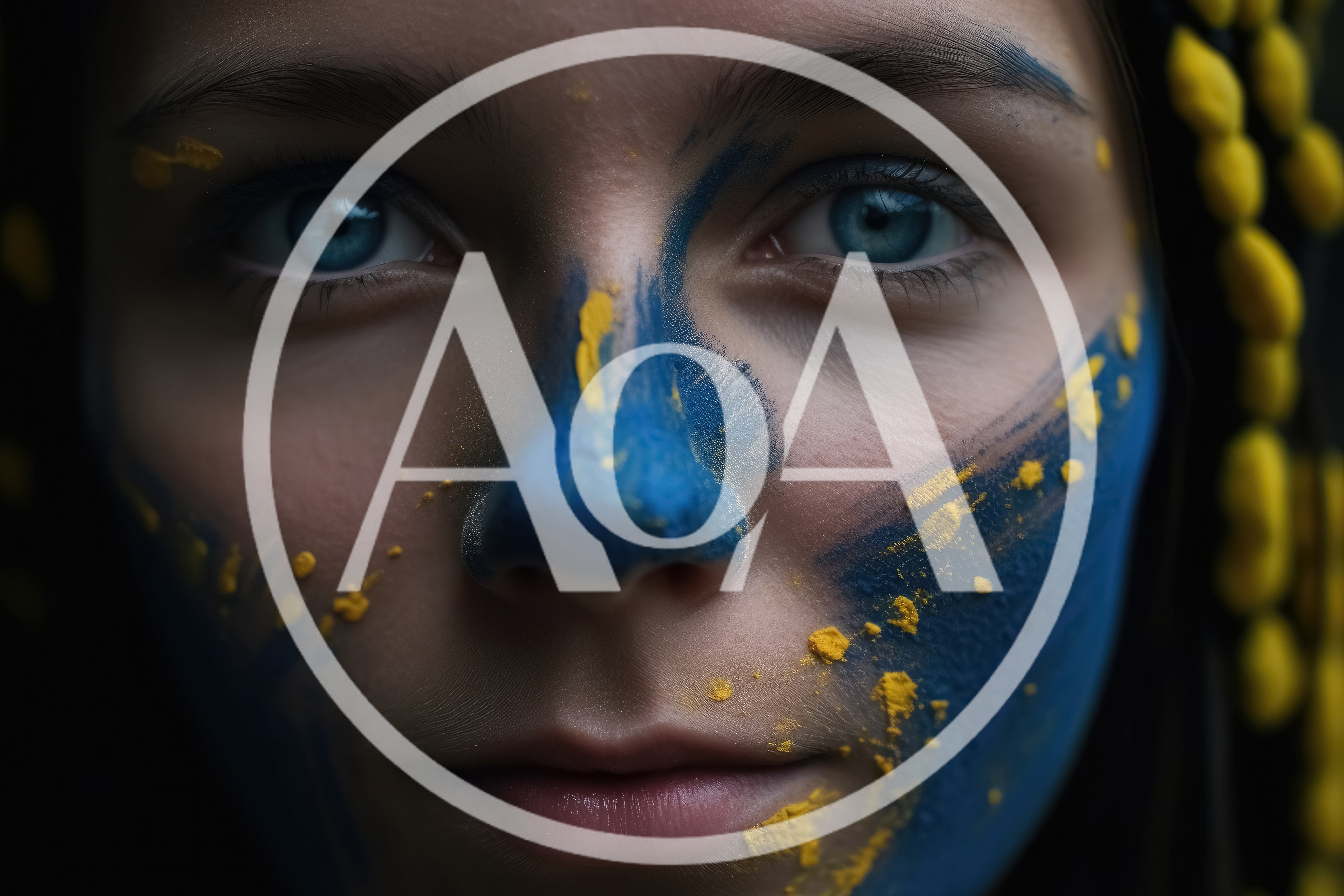 Close Up Portrait Of Young Woman With Face Paint