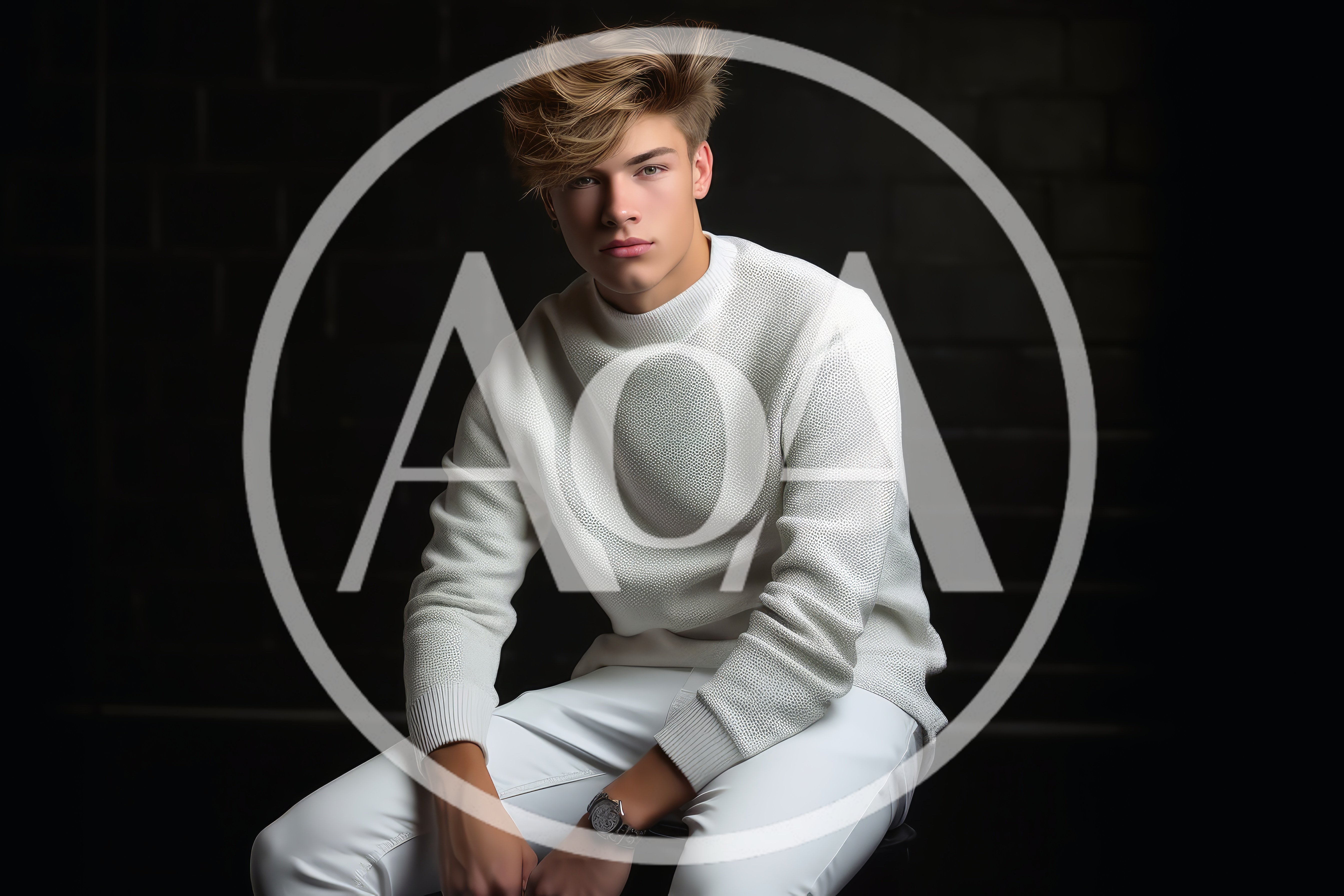 Portrait Of A Stylish Young Man In White Sweater