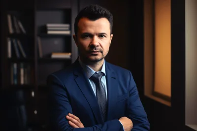 Professional Businessman Standing With Arms Crossed In Office