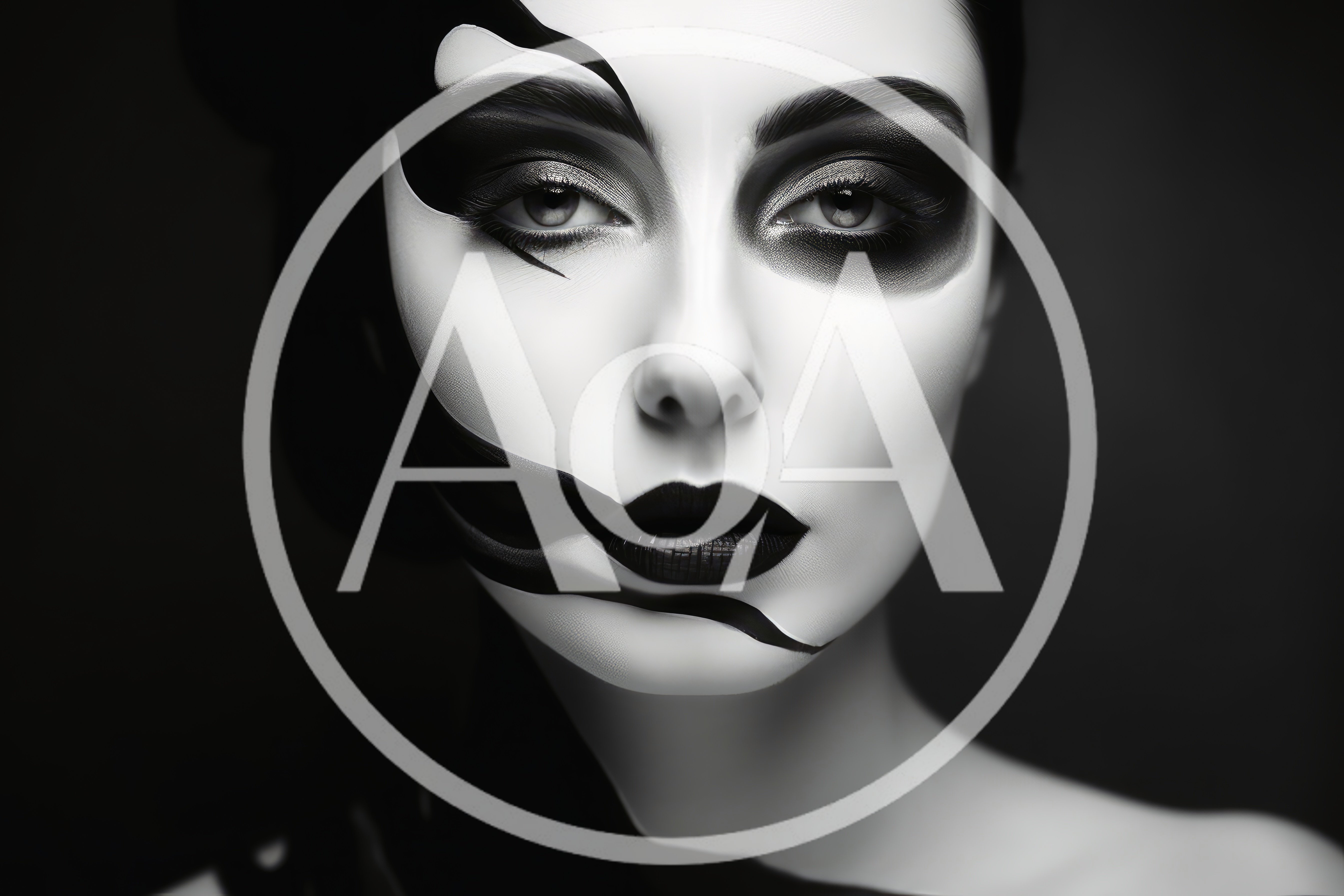 Portrait Of A Woman With Artistic Black And White Makeup