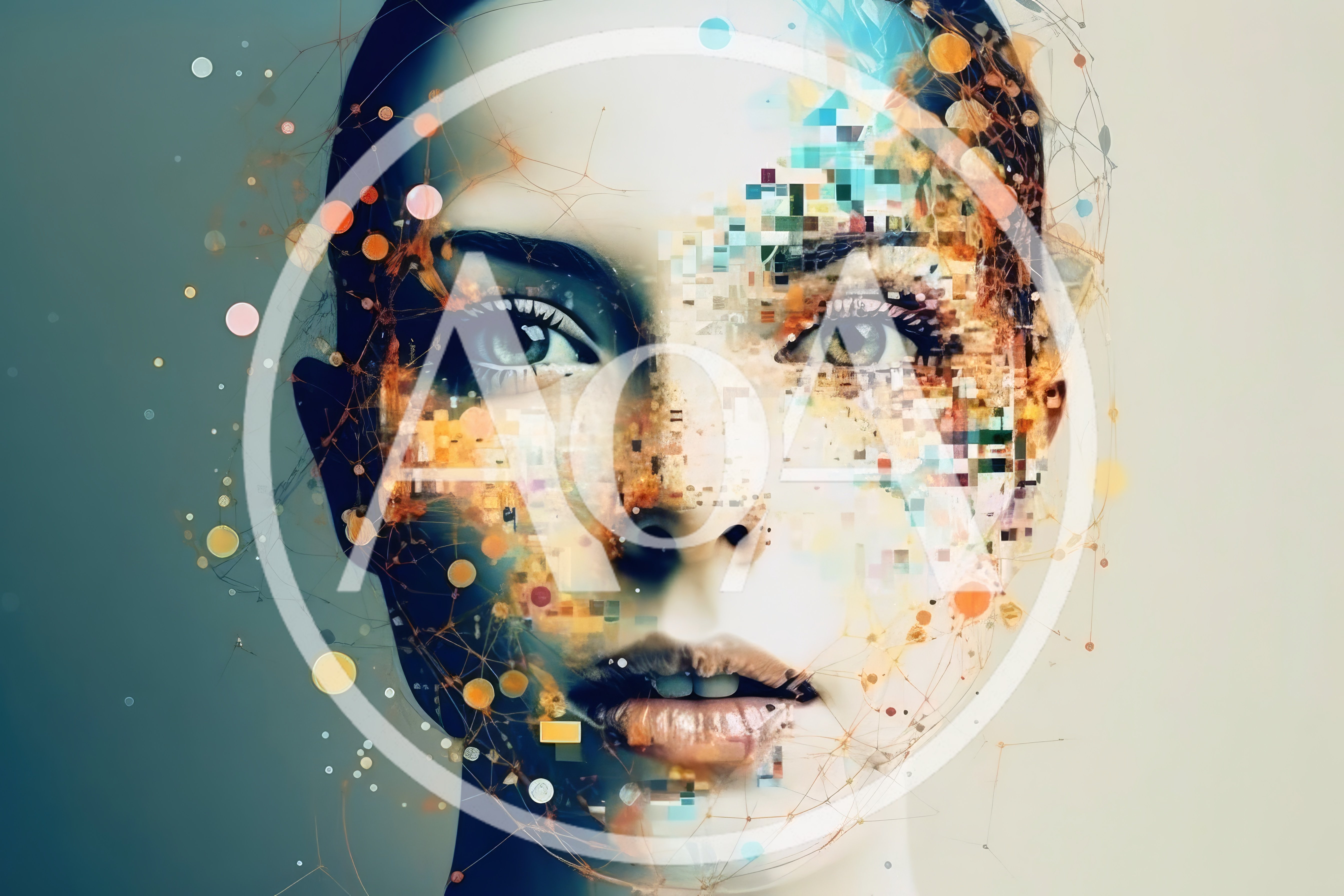Digital Portrait Of A Woman With Glitch Art Effects