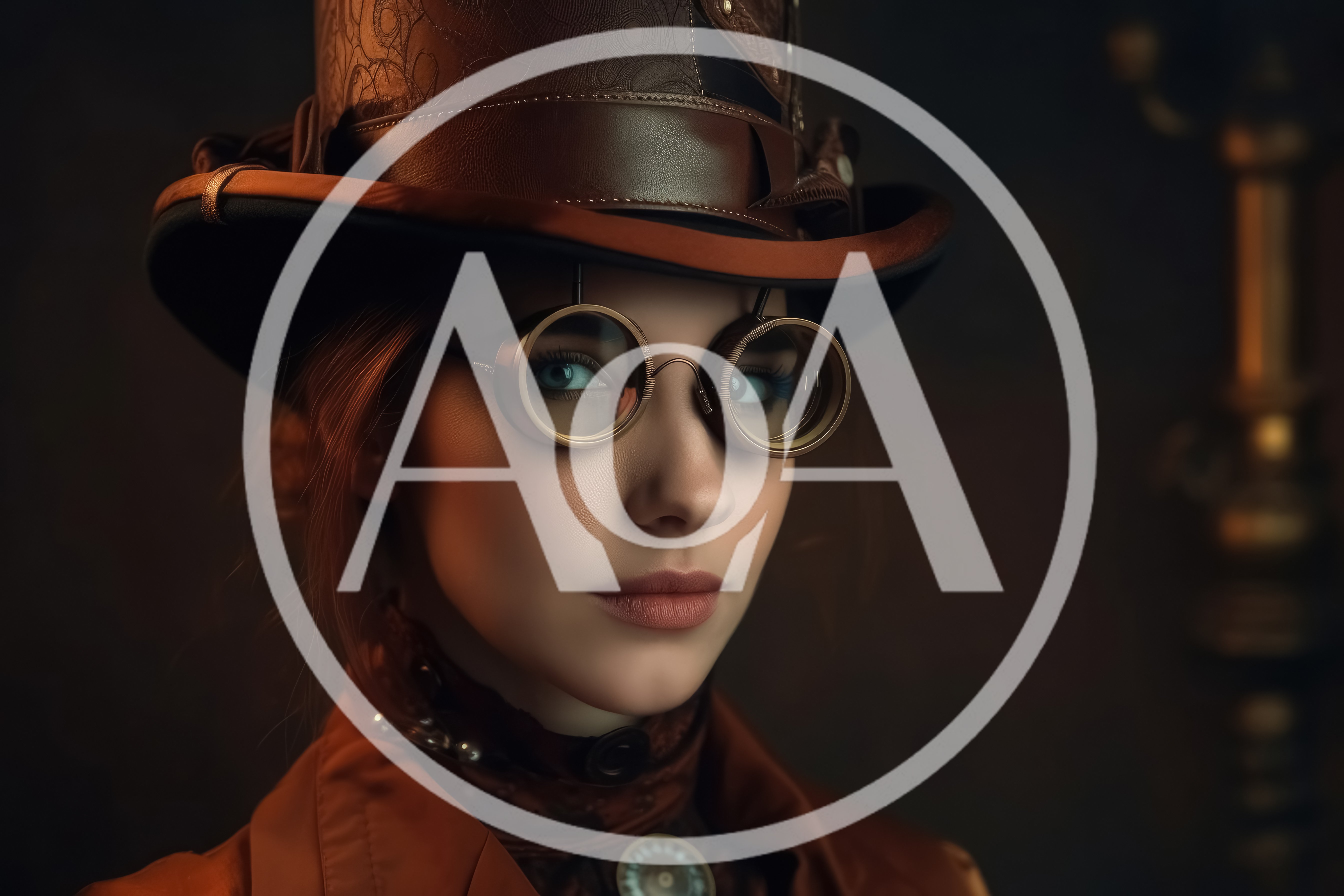 Steampunk Woman Wearing A Top Hat And Goggles
