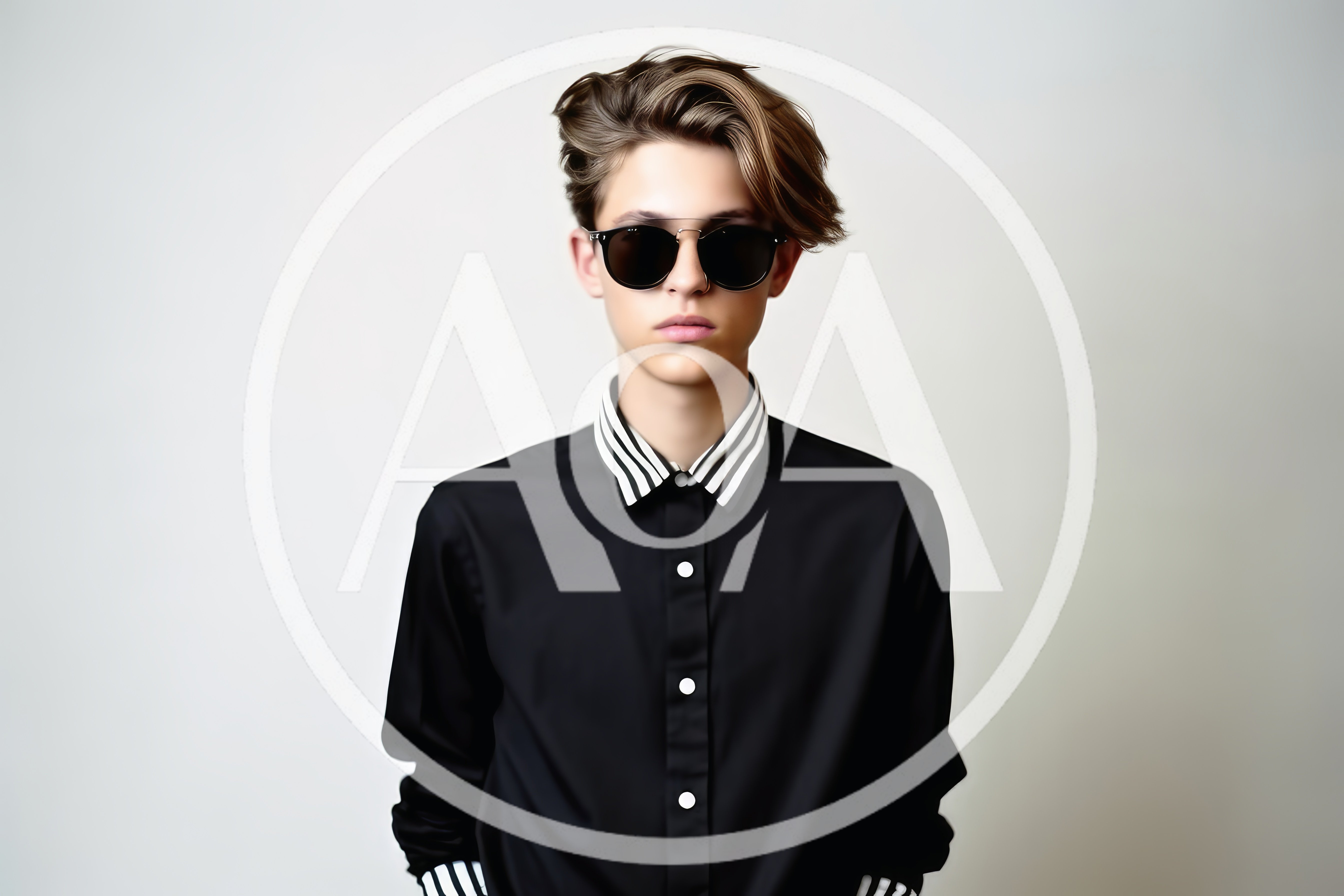 Young Man Wearing Black Shirt And Sunglasses