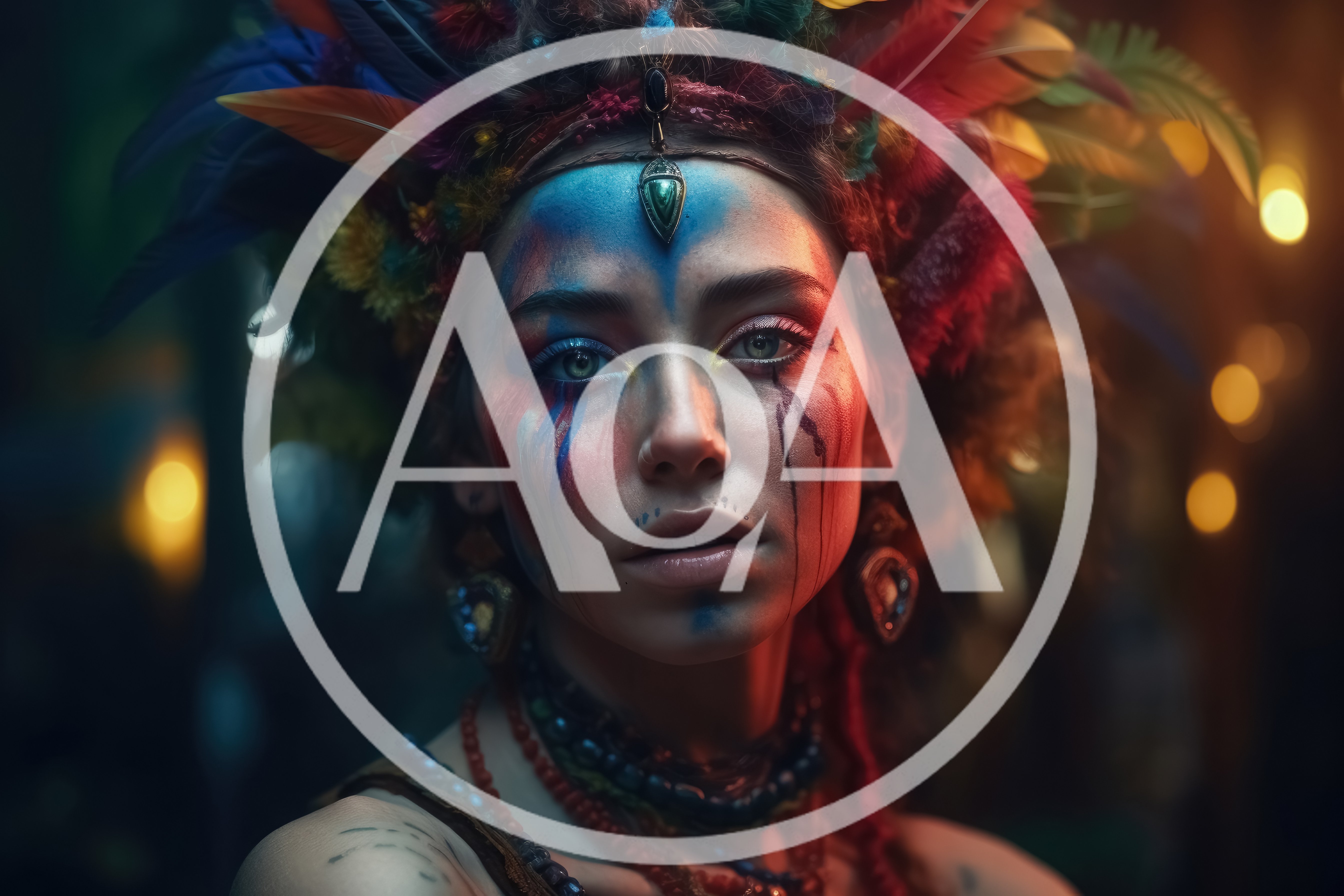 Portrait Of A Tribal Woman With Colorful Face Paint