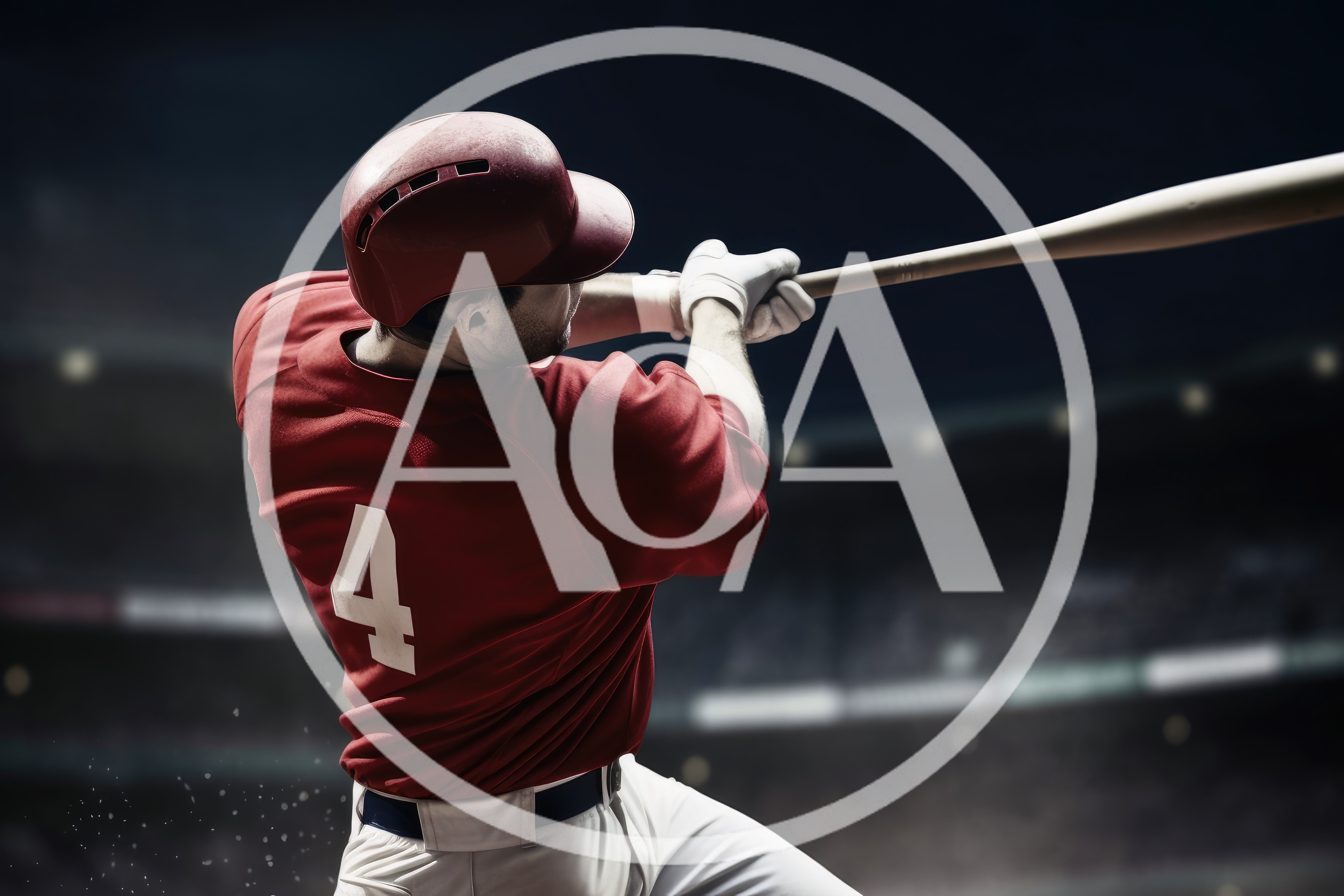 Baseball Player Swinging Bat In Stadium