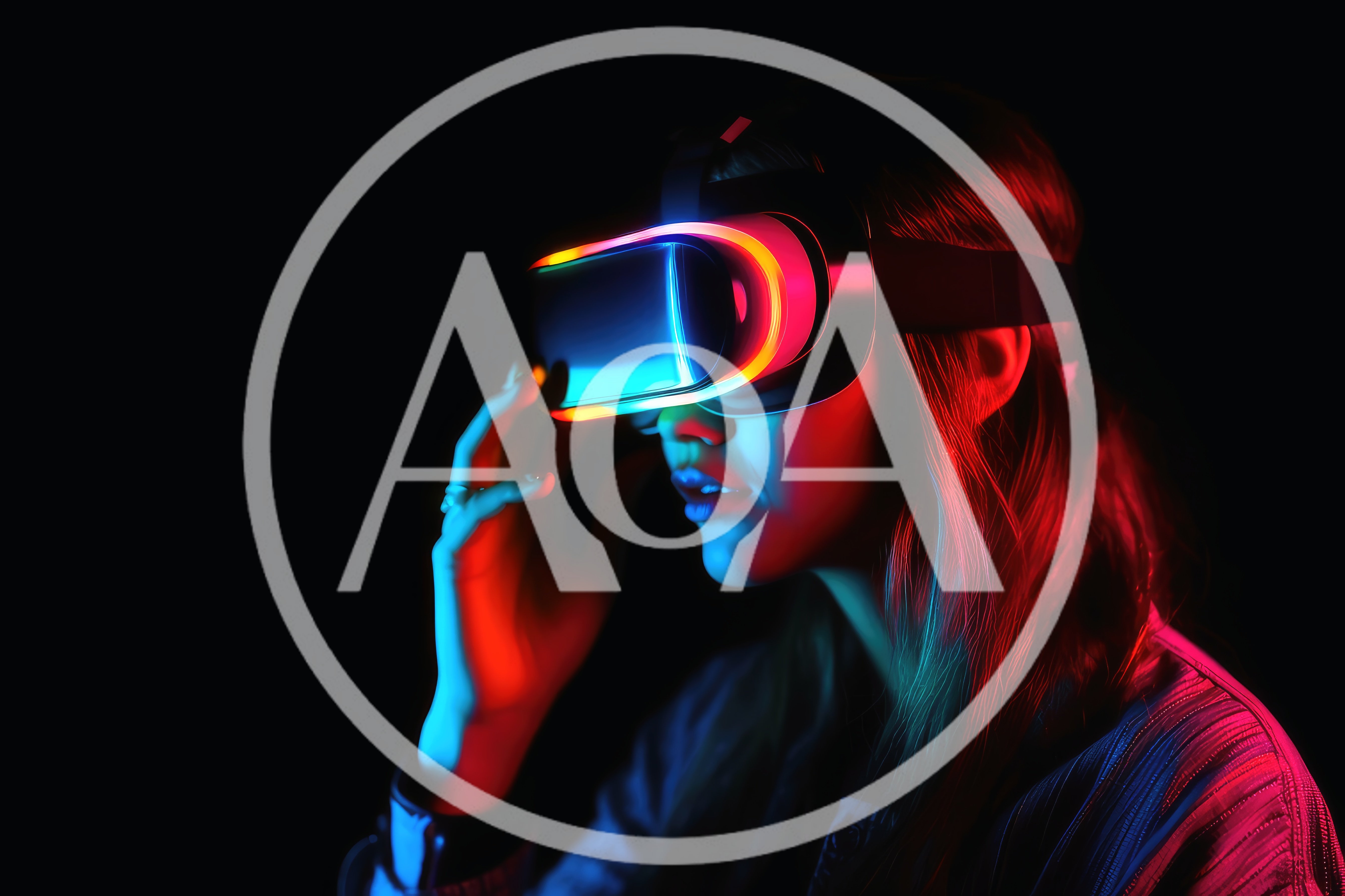 Young Woman Experiencing Immersive Virtual Reality Headset