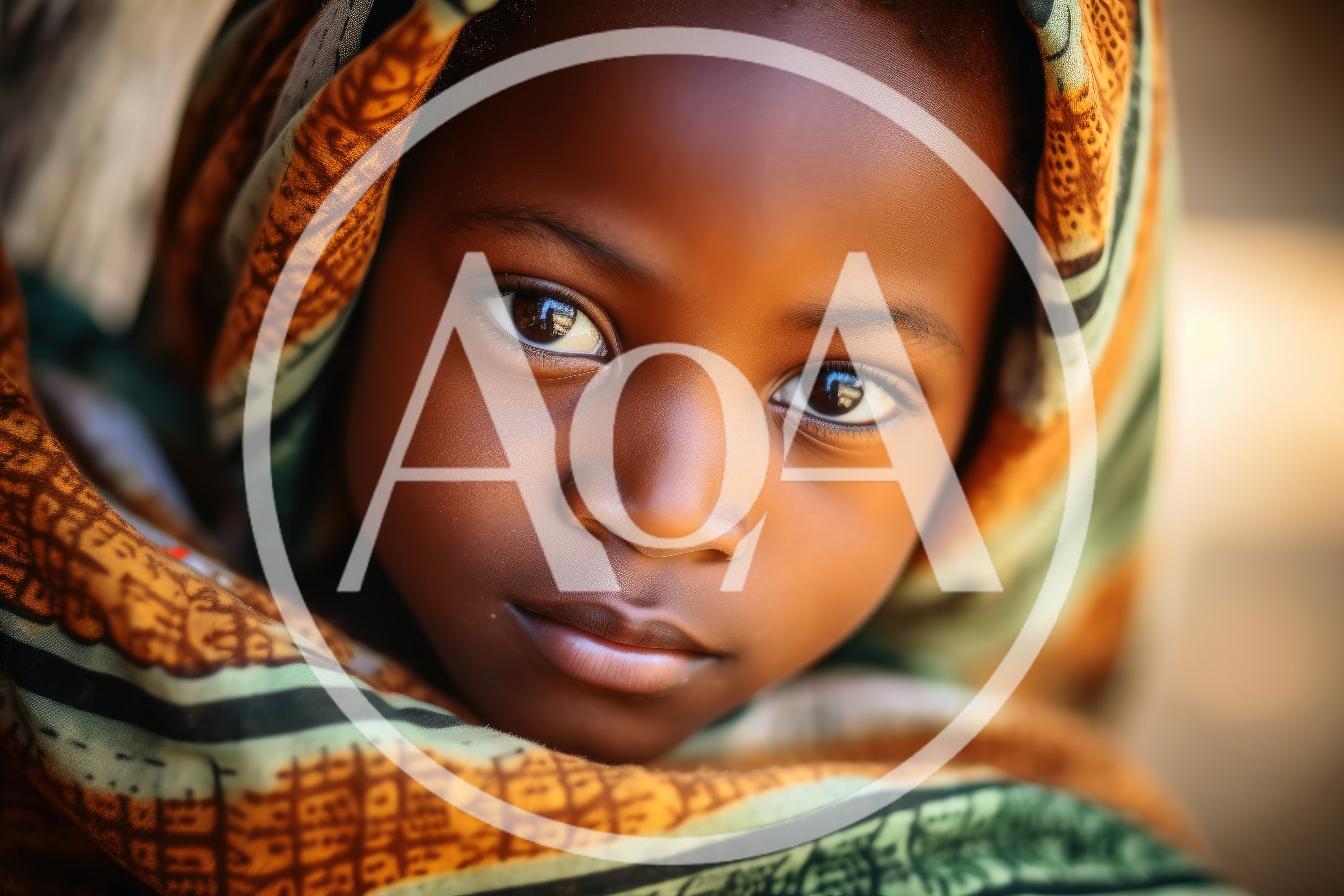 Portrait Of A Young African Girl Wearing A Headscarf