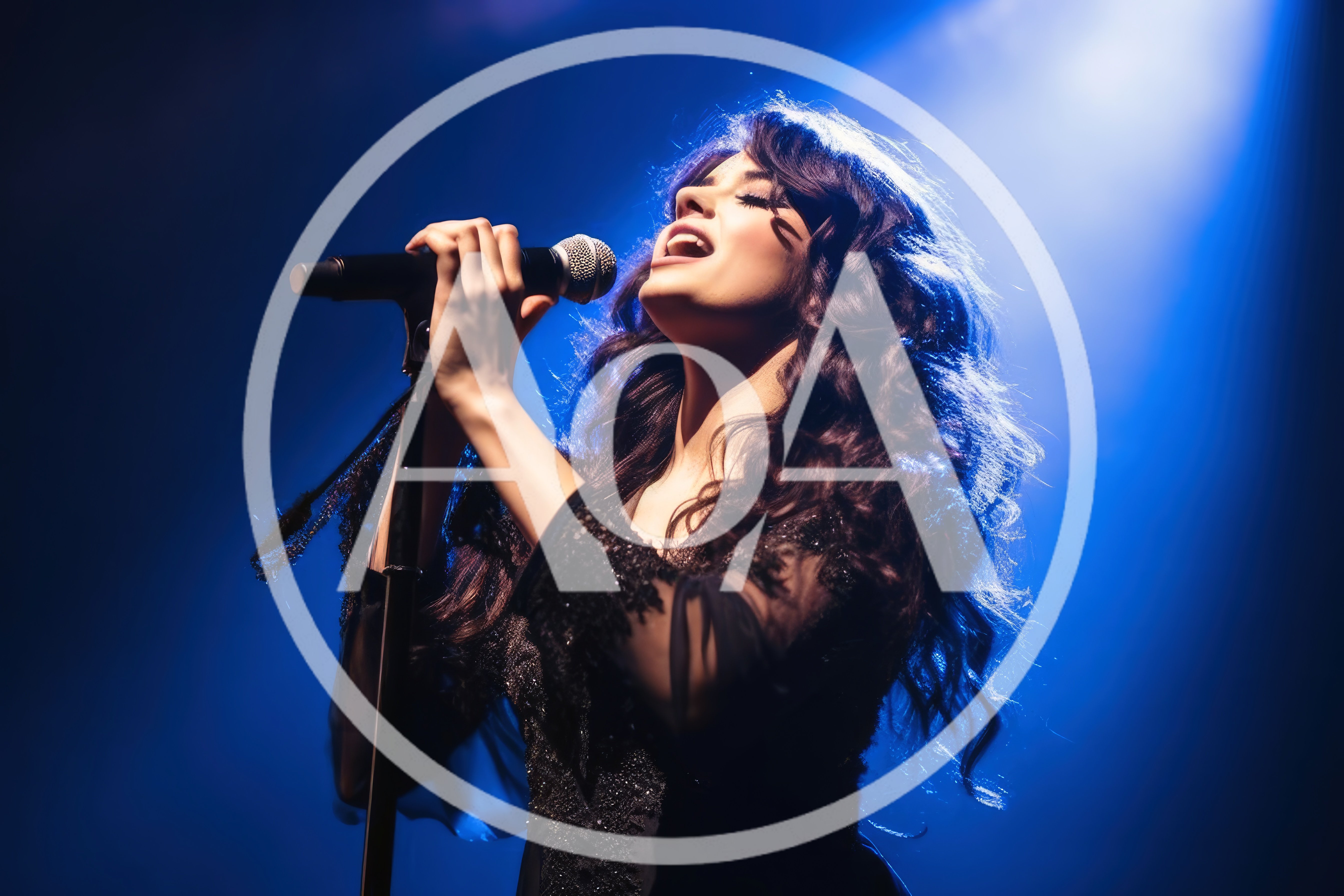 Female Singer Performing With Microphone On Stage